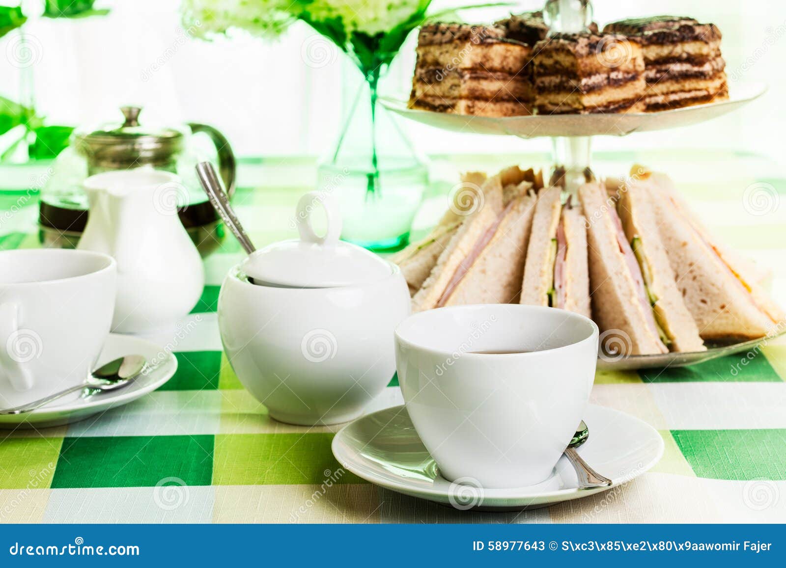 Afternoon tea set stock image. Image of cakestand, gourmet 58977643