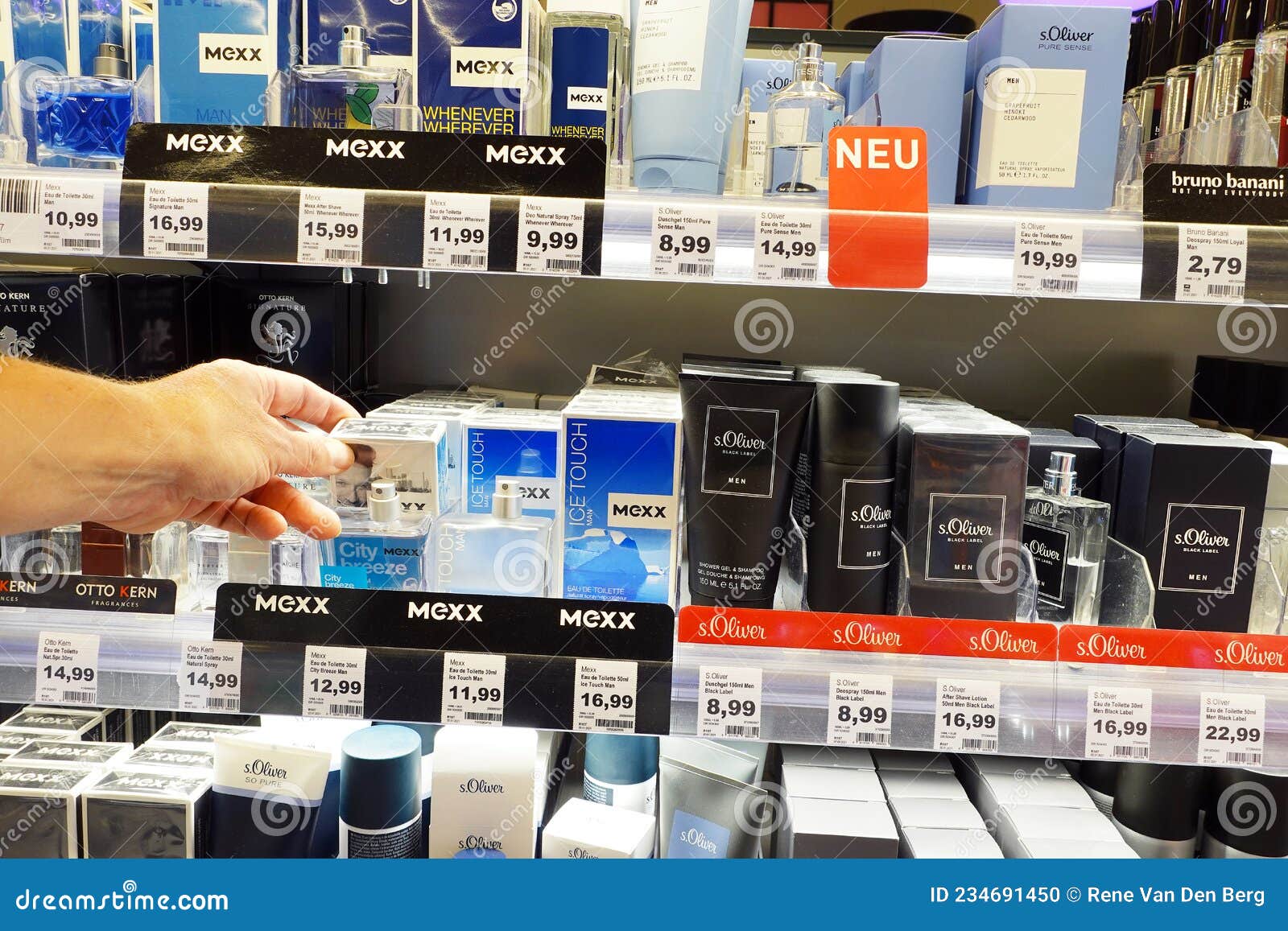 Aftershave in a shop editorial image. Image of bruno 234691450