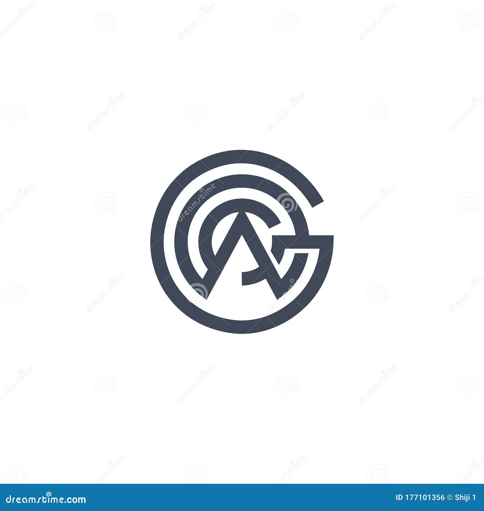 a and g monogram logo  simple minimal modern style logomark brand logo template