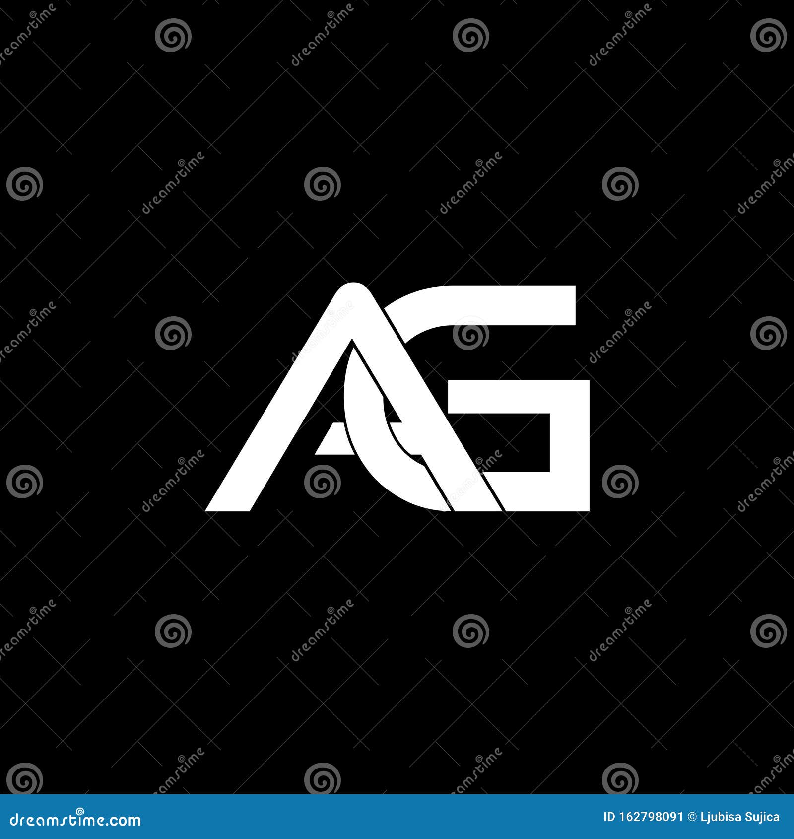AG, Diseño Del Logotipo De Una Letra G Aislado En Fondo Negro Ilustración  del Vector - Ilustración de idea, icono: 162798091