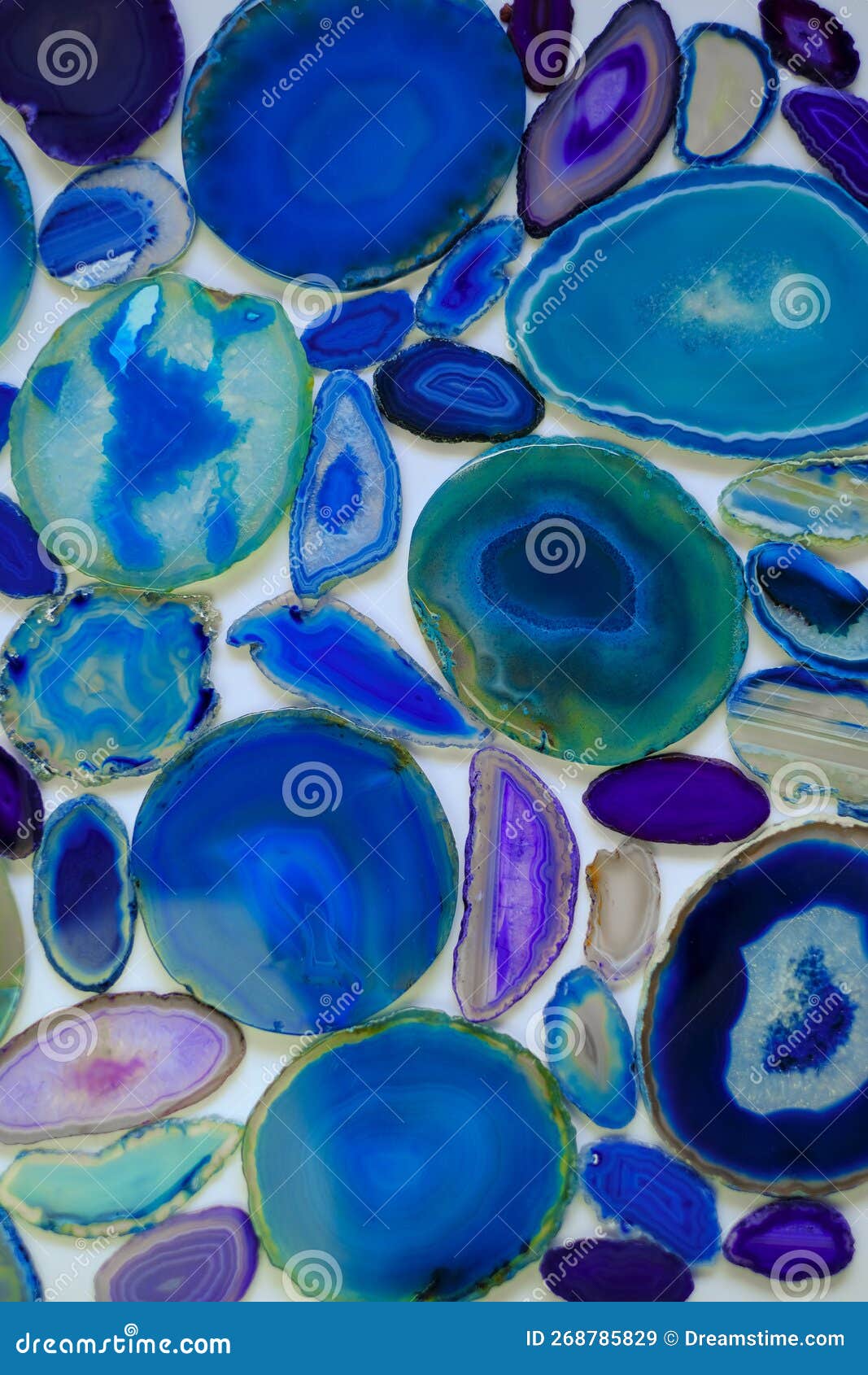 Agate Background.Blue and Green Agate Texture.Beautiful Natural