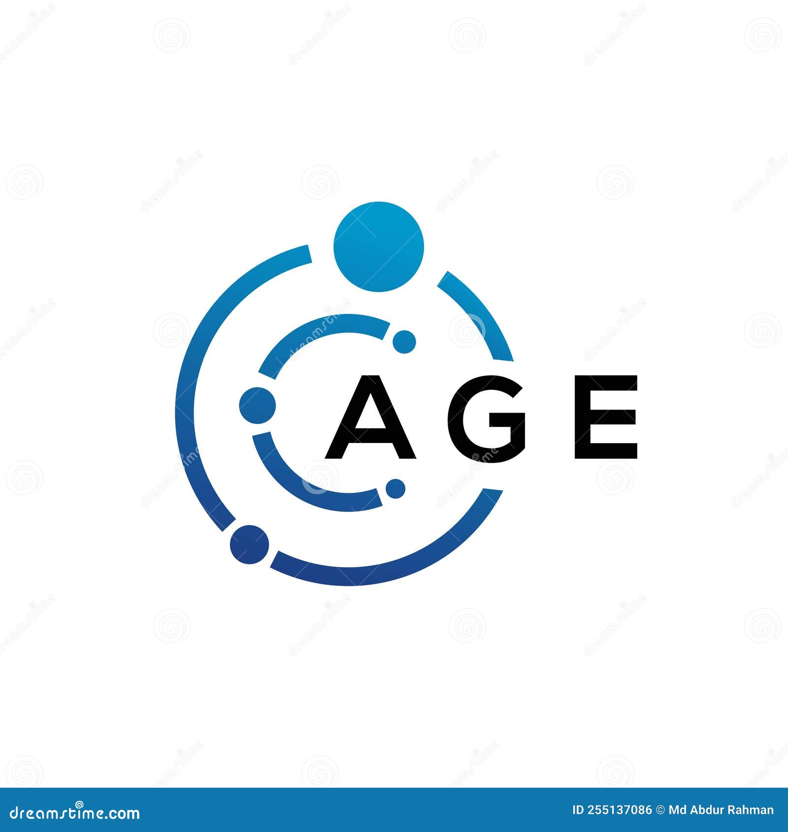 AGE Letter Logo Design on Black Background. AGE Creative Initials Letter Logo Concept Stock