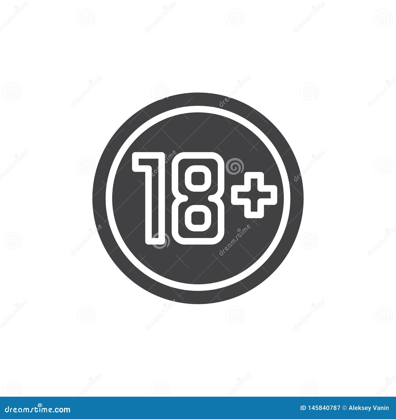 Download 18 Age Plus Sign Vector Icon Stock Vector - Illustration ...