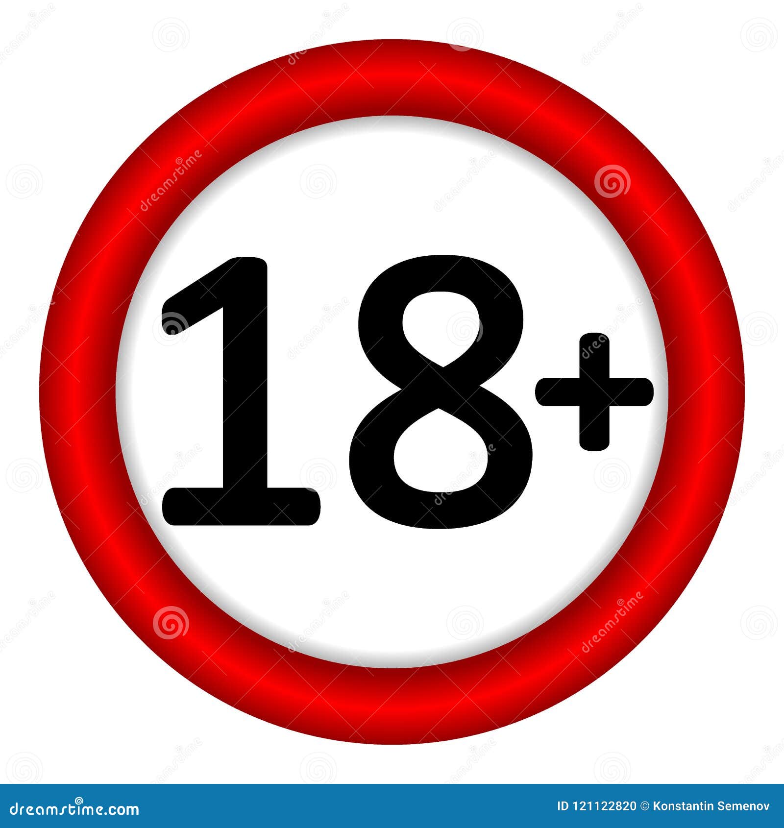 18 age restriction sign. stock illustration. Illustration of movie