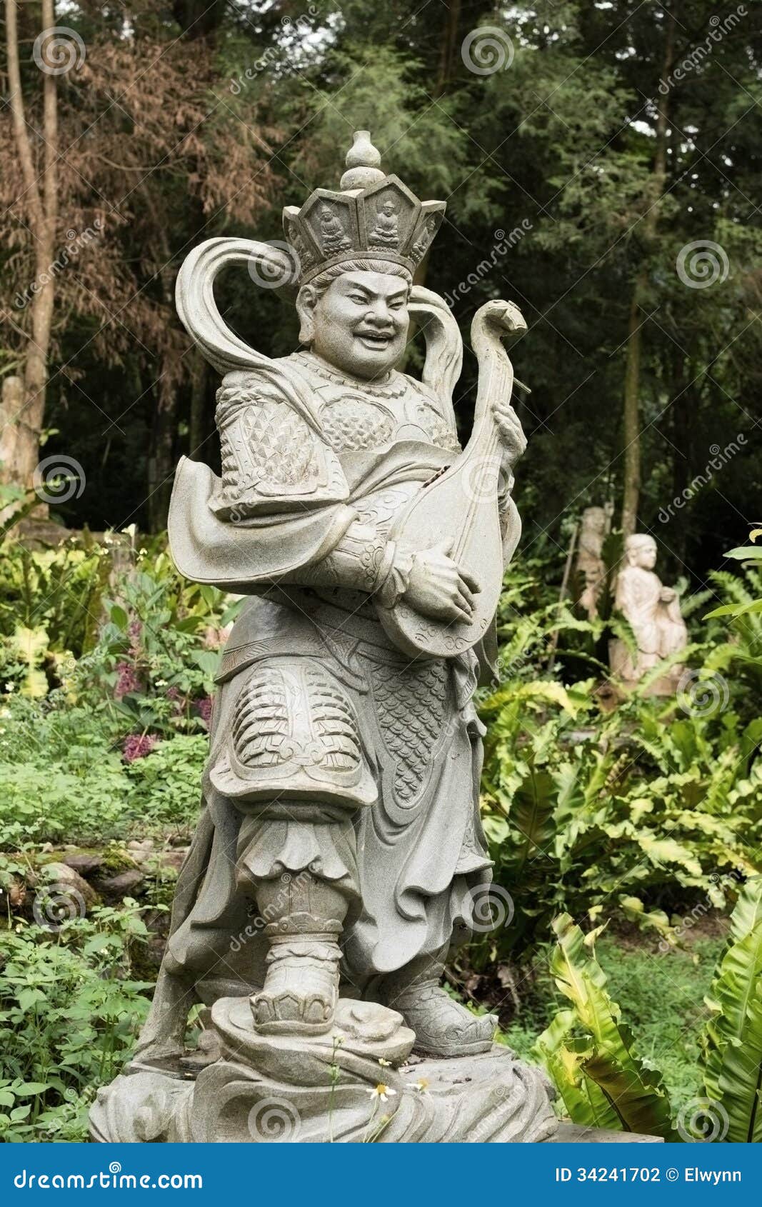 Aged asian god statue stock photo. Image of carving, east 34241702