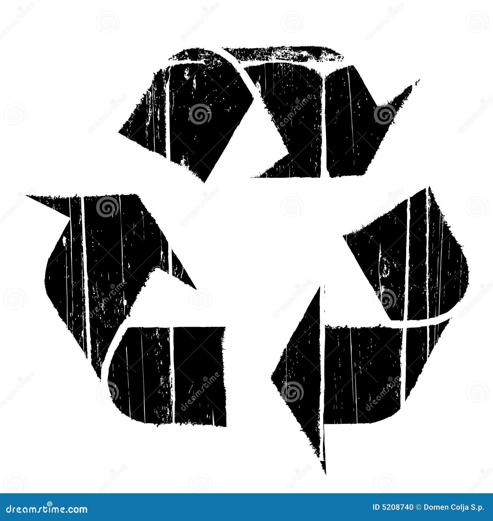 Aged Old Recycle Symbol Texture Stock Vector Illustration of concept, grungy 5208740