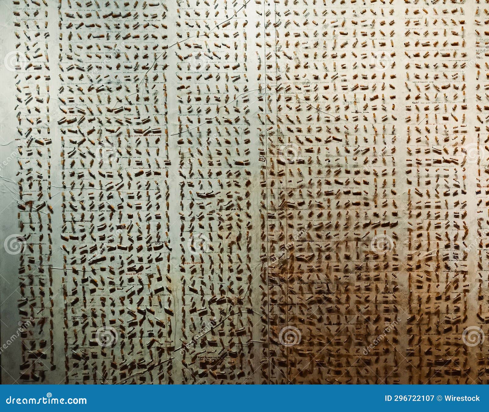 An Ancient Writing on Parchment in Front of a Window Shutter Stock