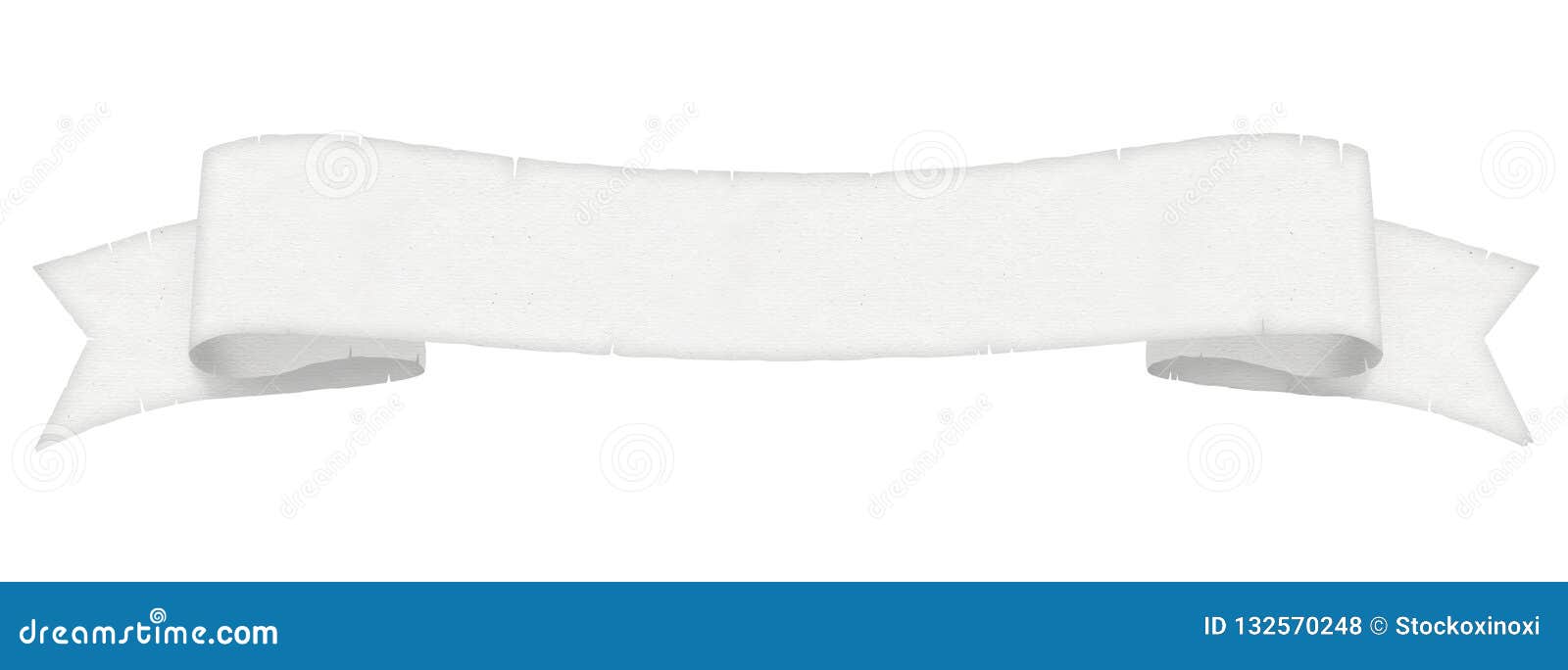 Empty White Paper Scroll Ribbon Banner Stock Photo - Image of letter, mail:  132570248