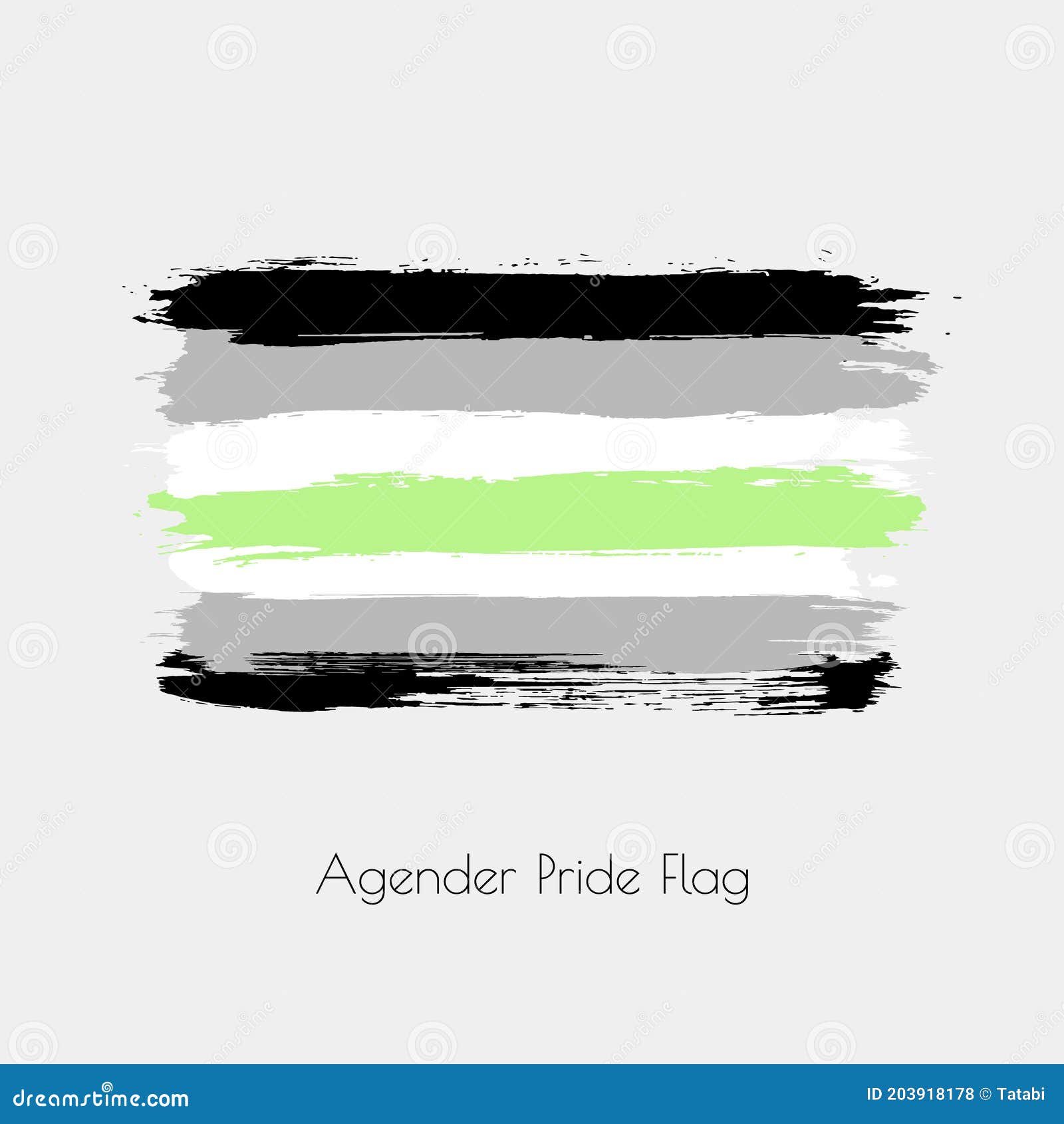 Agender Lgbt Vector Watercolor Flag Stock Vector Illustration Of Movement Bright