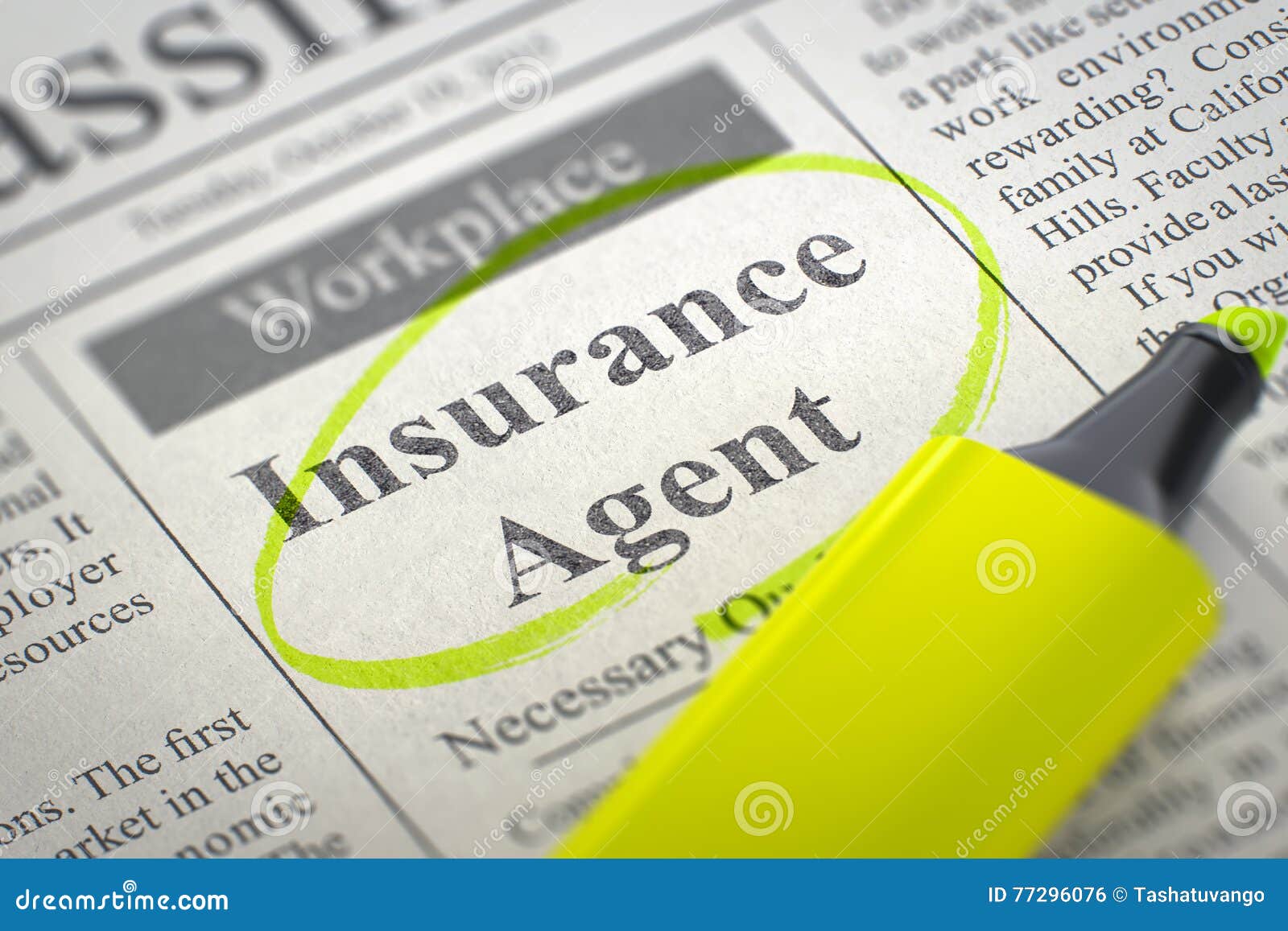 Agent D'assurance Hiring Now Illustration 3D Illustration Stock