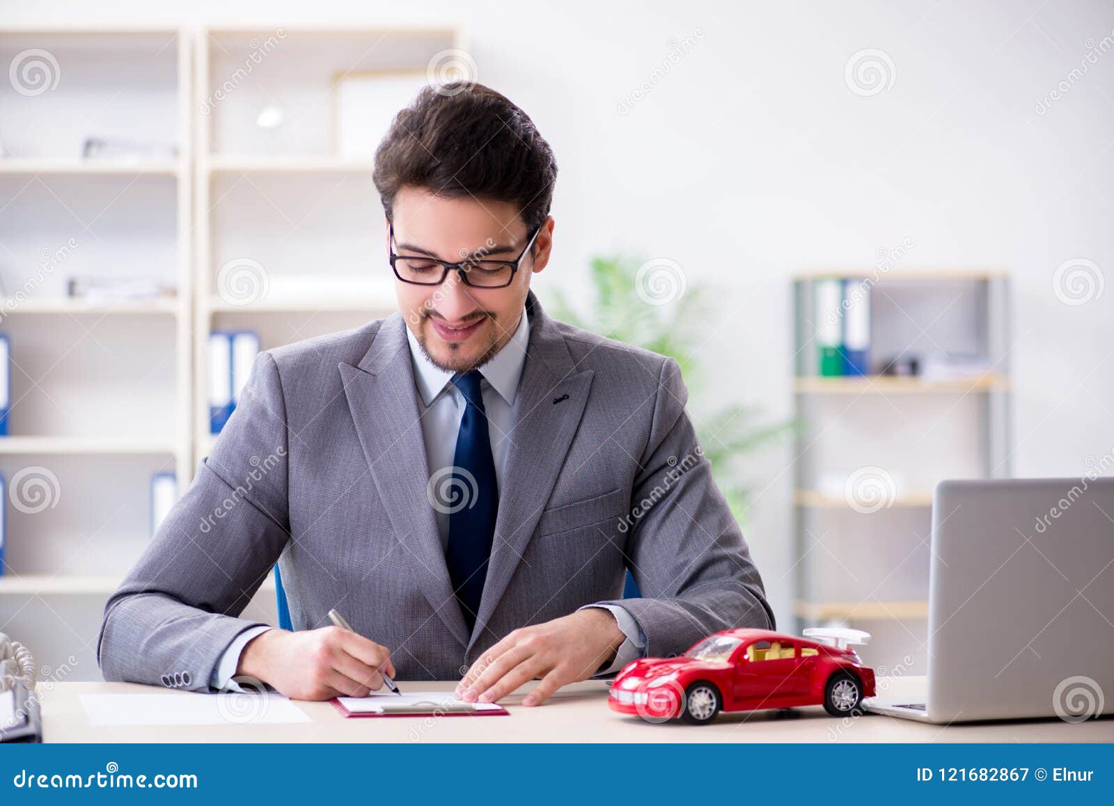 The Agent Offering Car Motor Insurance Stock Image Image of policy