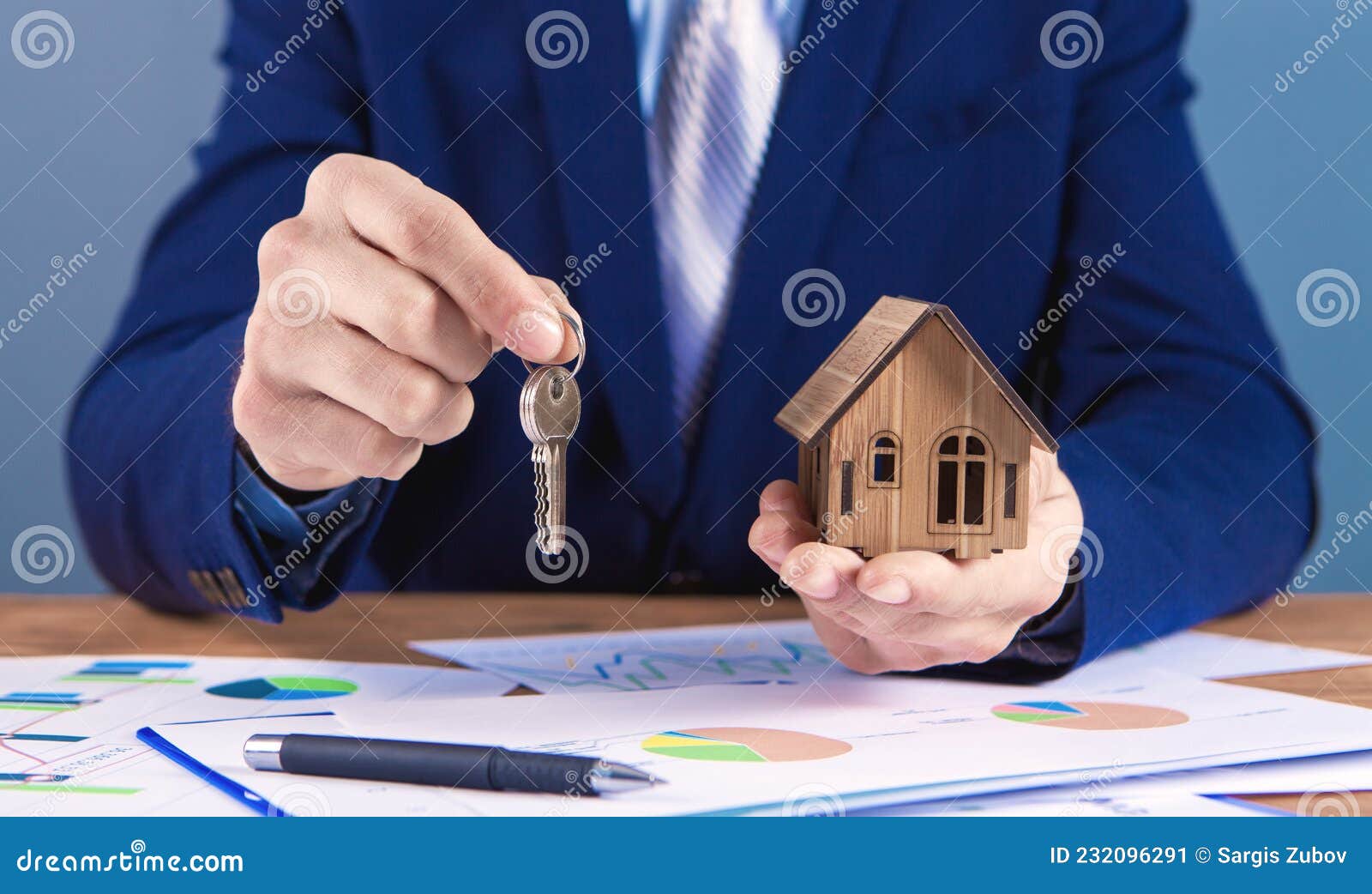 Agent sells apartment stock image. Image of holdings 232096291