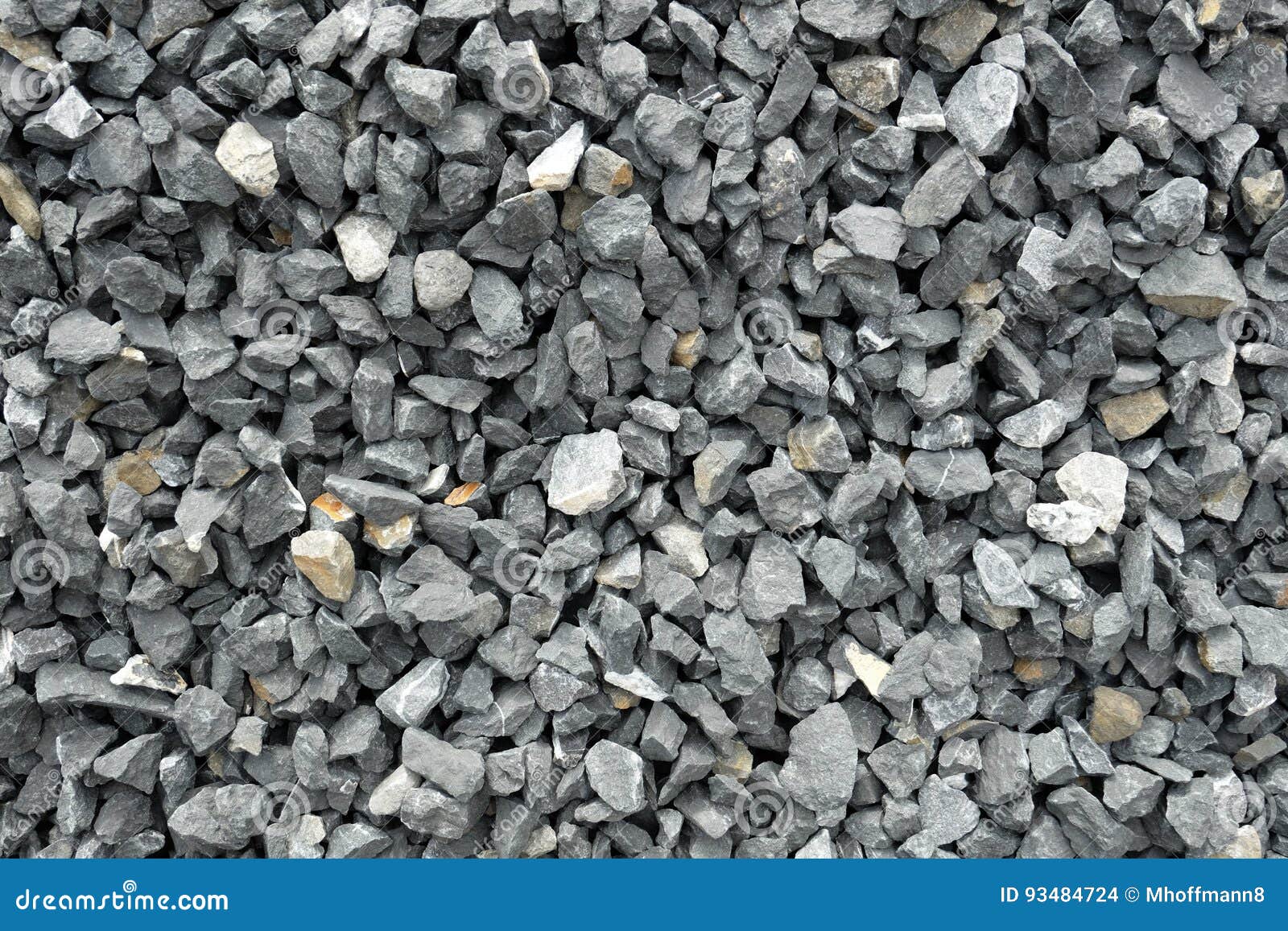 aggregate of coarse gray stones, crushed at a stone pit, gravel pattern