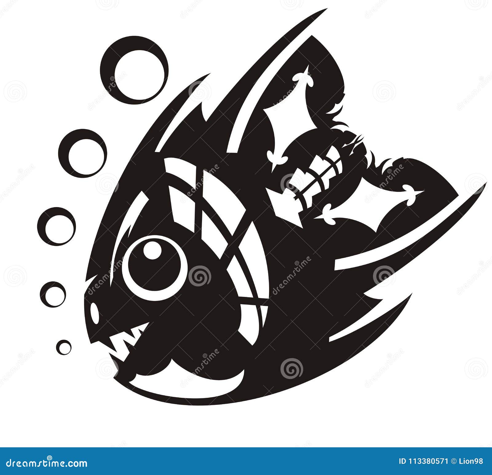 Download Aggressive angry fish stock vector. Illustration of fish ...