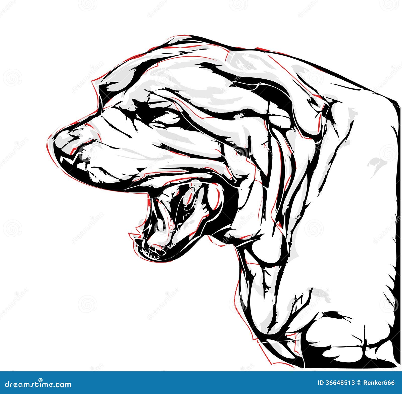 Dog Fila Brasileiro Cartoon Vector Illustration Stock Vector