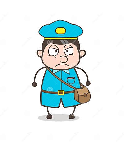 Aggressive Postman in Very Angry Mood Vector Stock Illustration ...