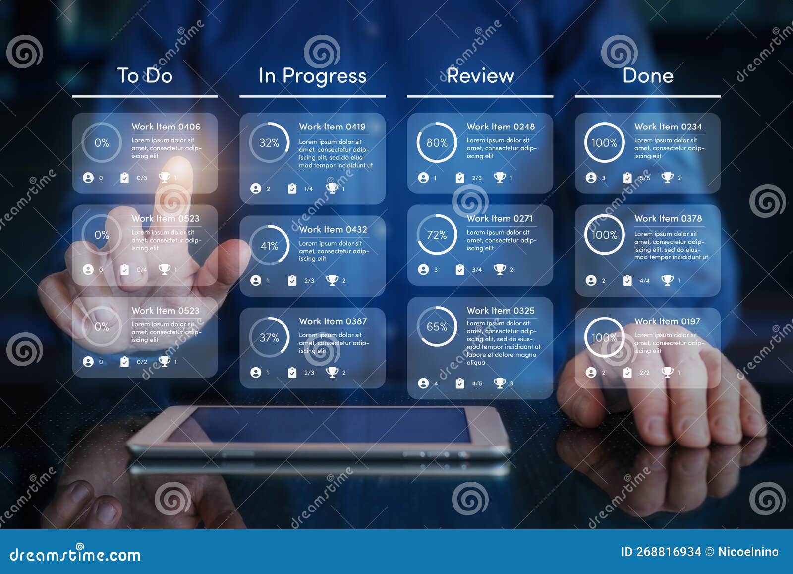 Scrum framework roles ceremonies artefacts stock photography