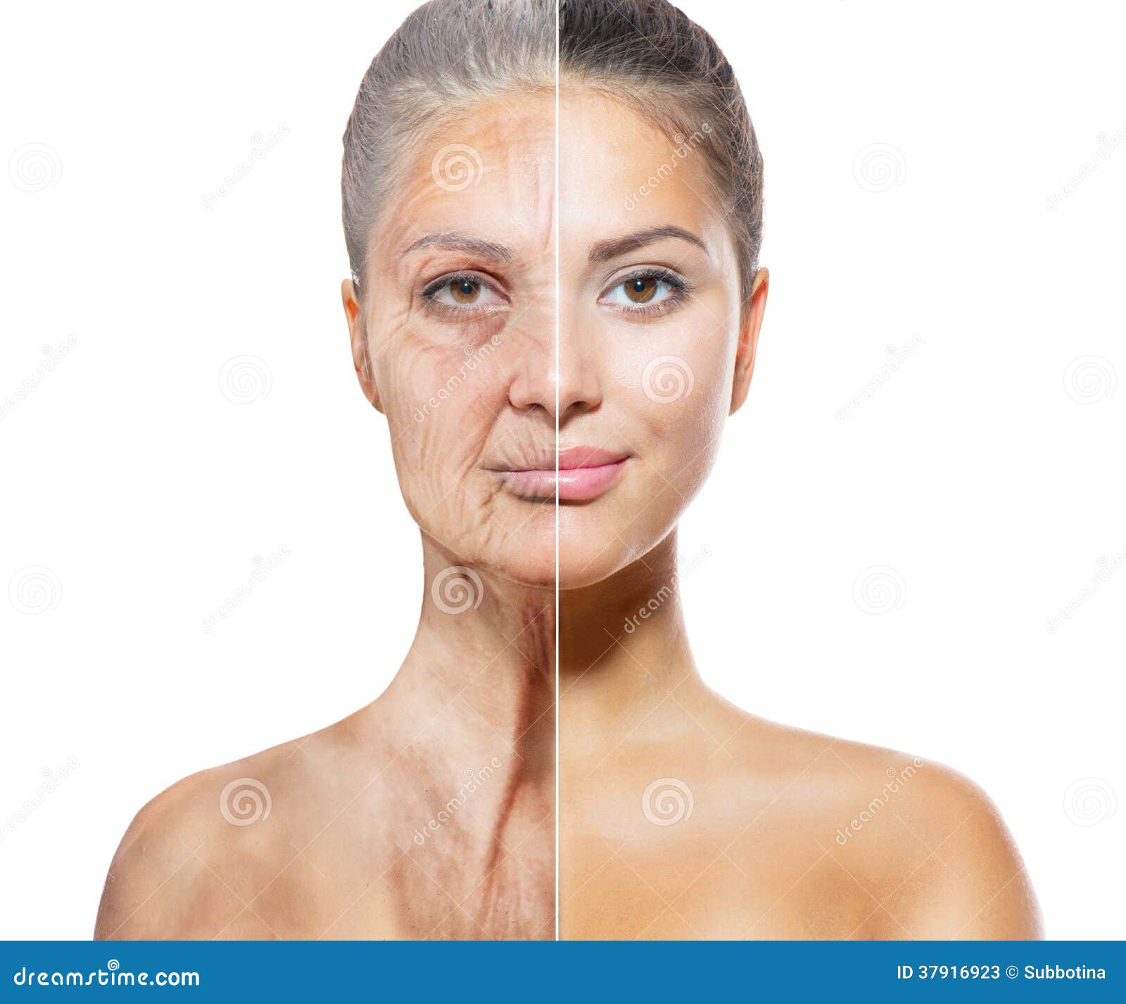 aging and skincare concept. face skin