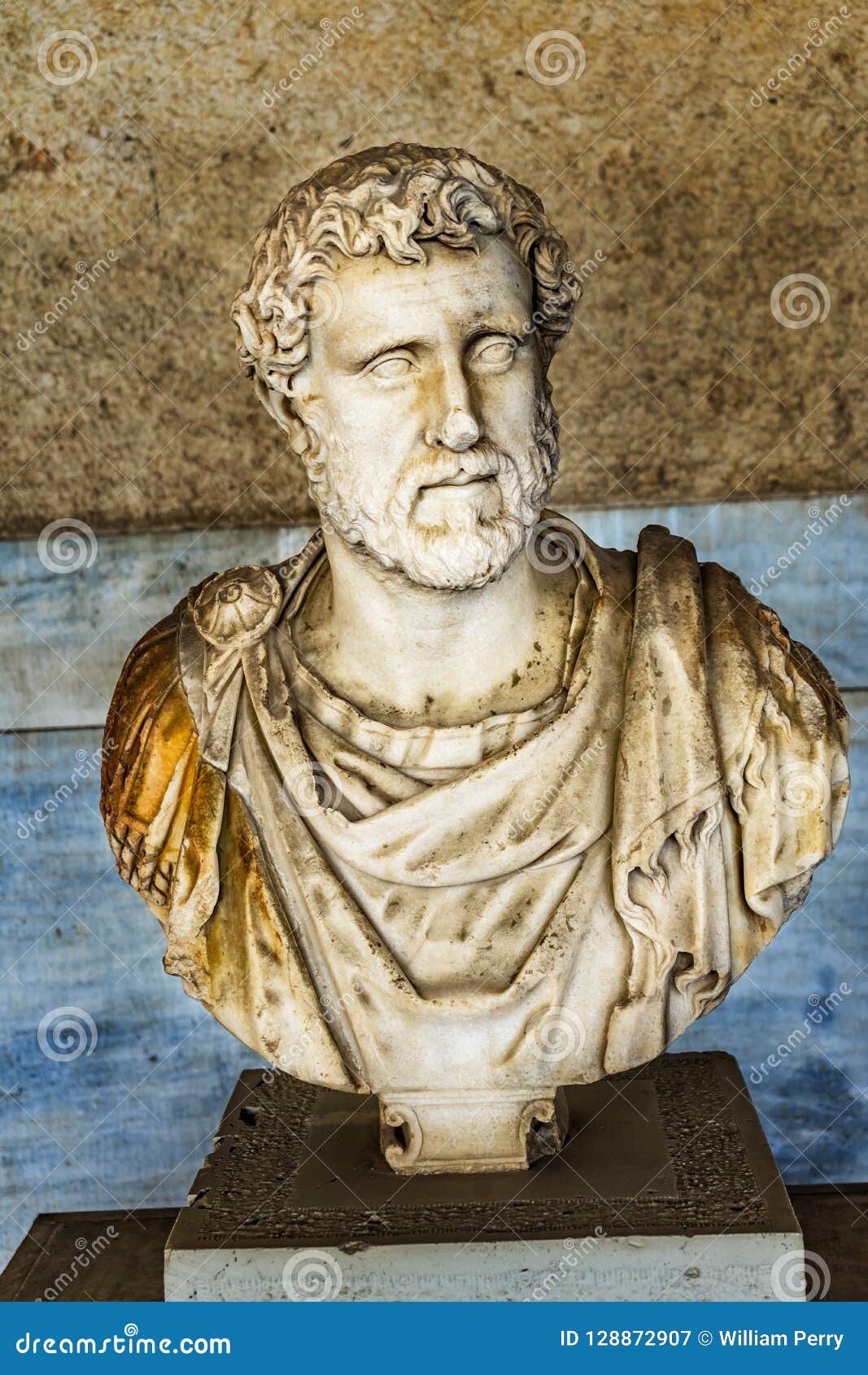 Agora Antico Di Antoninus Pius Bust Statue Stoa Attalos Dell'imperatore ...