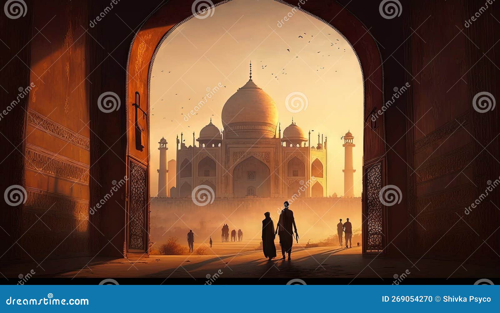 agra uttar pradesh is perfect for romantics tajmahal in india evening fantasy artwork generative ai art