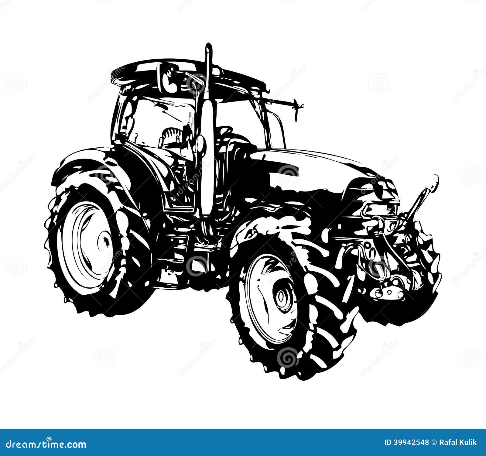 Agricultural Tractor Illustration Art Stock Illustration - Illustration ...