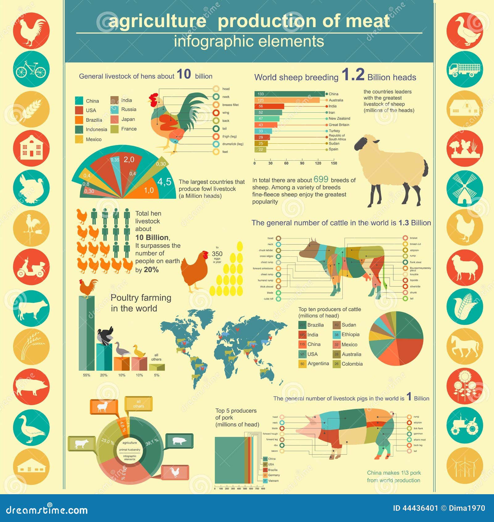 Agriculture, Animal Husbandry Infographics Stock Vector - Illustration of  flat, agriculture: 44436401