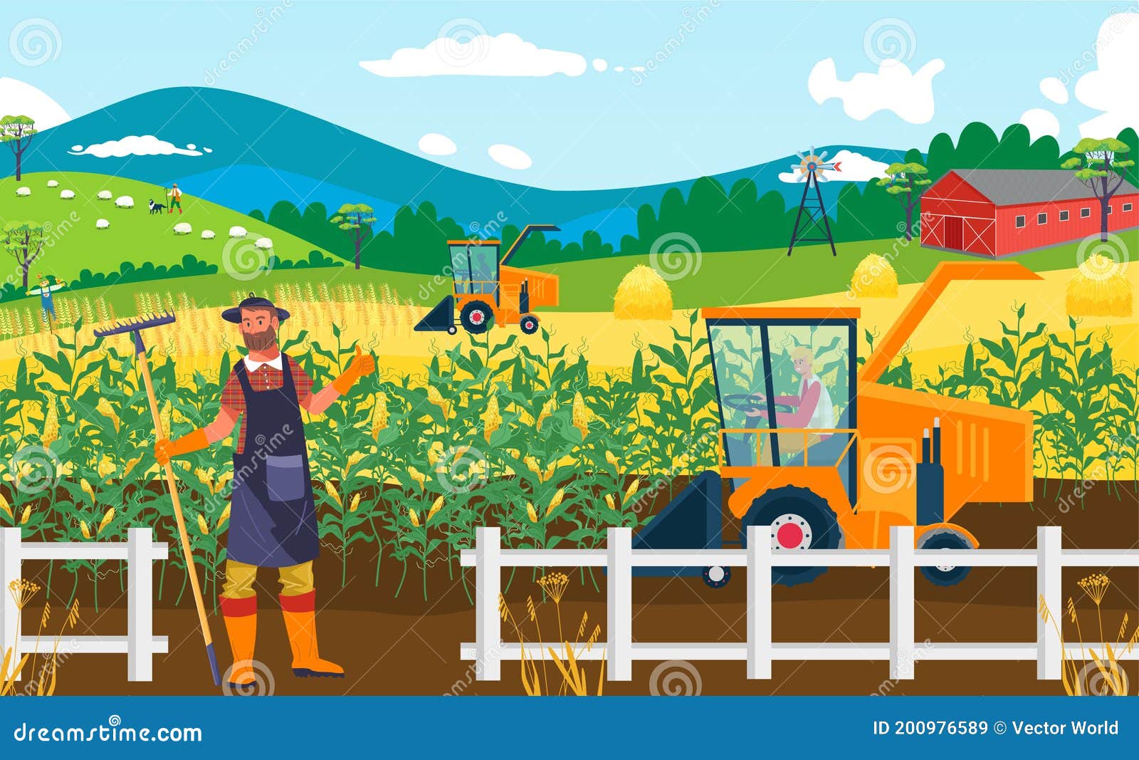 Agriculture Crop Farm Field, Vector Illustration. Rural Man Farmer People at Countryside Nature Agricultural Harvest Stock Vector - Illustration of farmer, people: 200976589 Agriculture Crop Farm Field, Vector Illustration. Rural Man Farmer People at Countryside Nature Agricultural Harvest Stock Vector - Illustration of farmer, people: 200976589