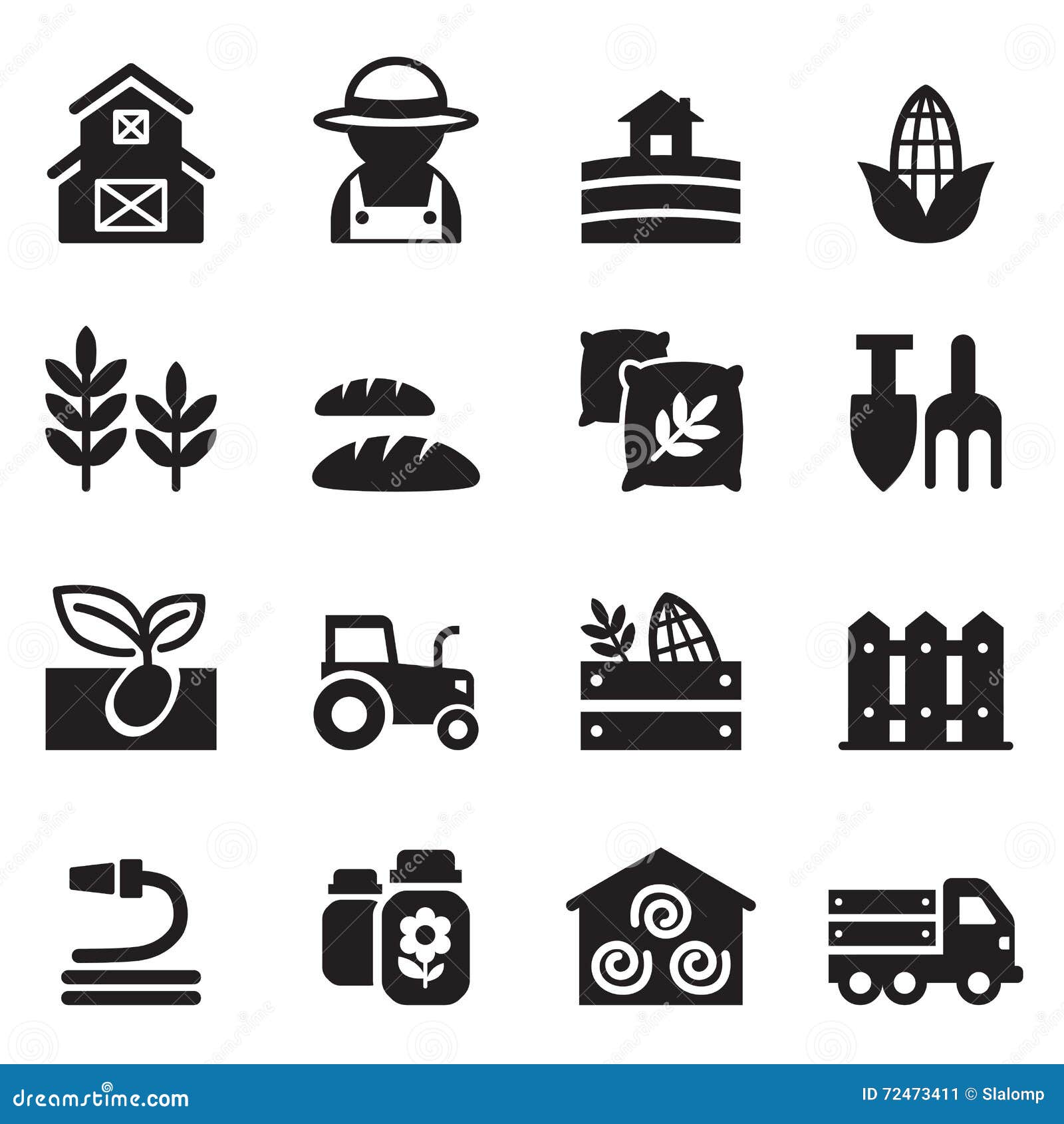 agriculture and farming icons set