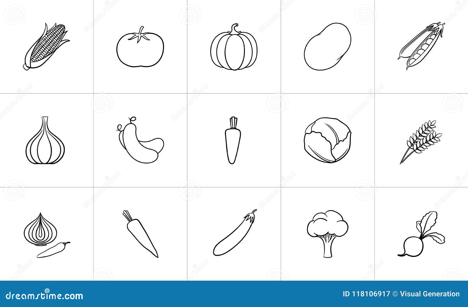 Agriculture Food Hand Drawn Sketch Icon Set. Stock Vector ...