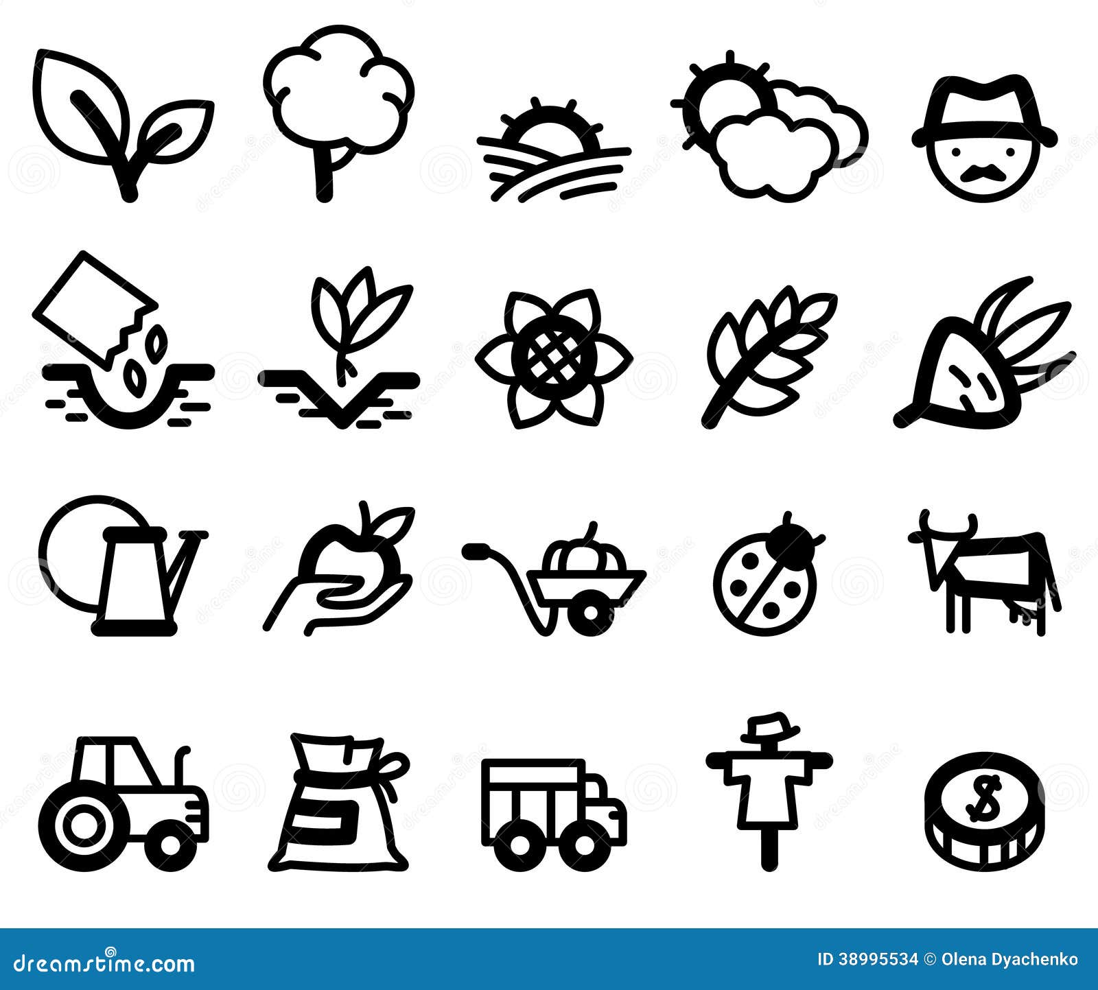 Agriculture icons stock vector. Illustration of icon 38995534