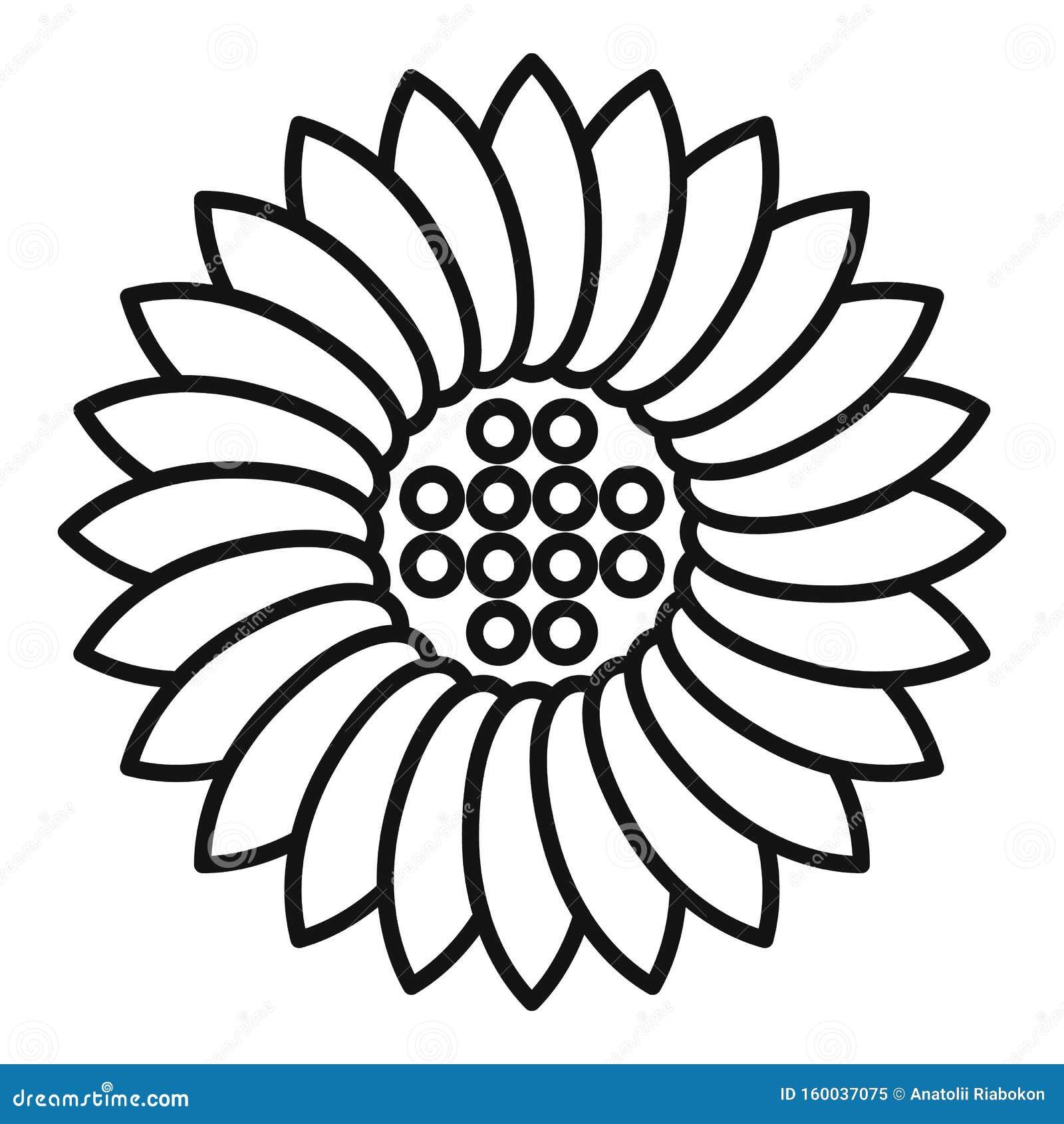 Outline Sunflower Drawings Easy, HD Png Download - vhv