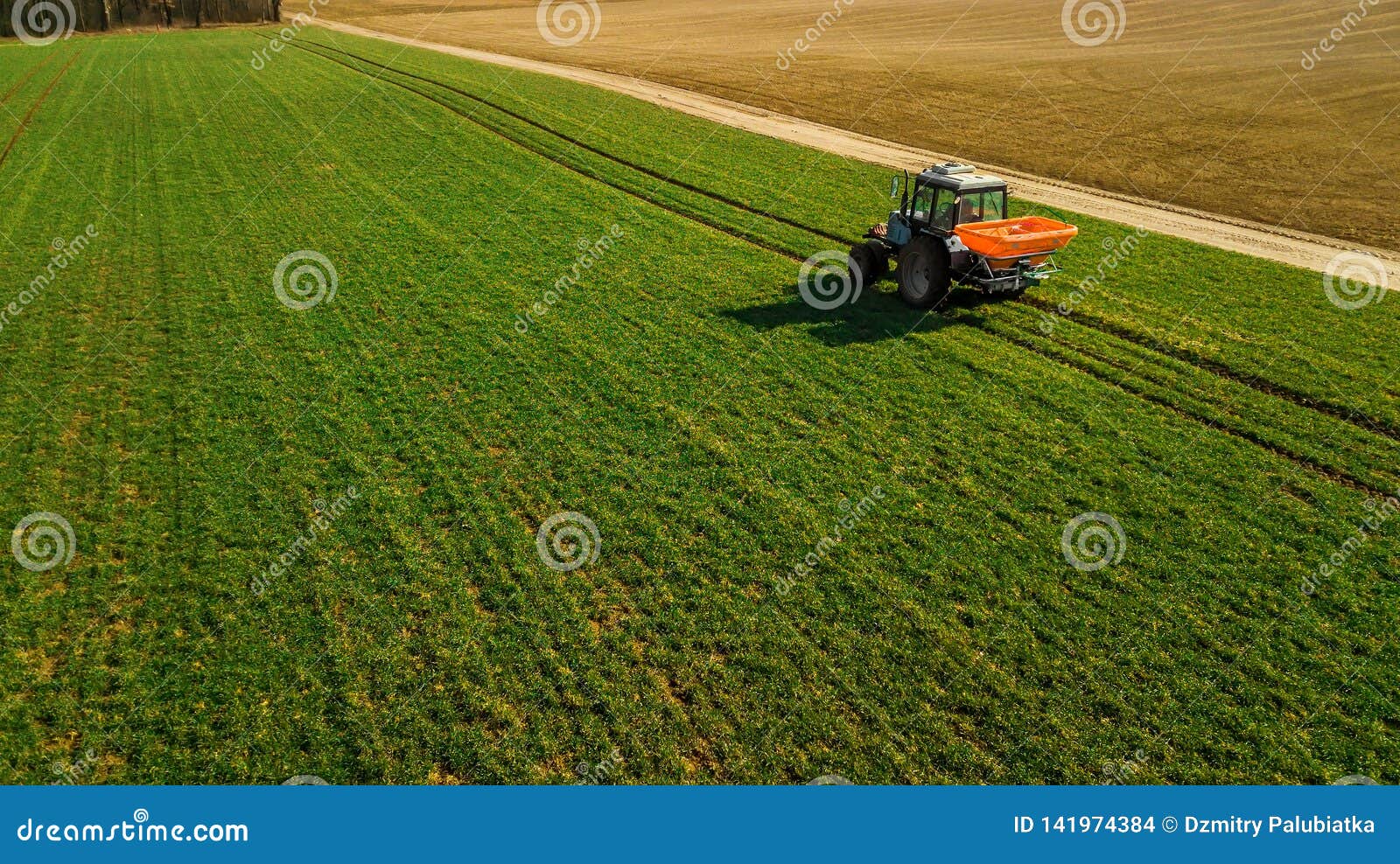 agriculture. tillage tractor . aerial survey