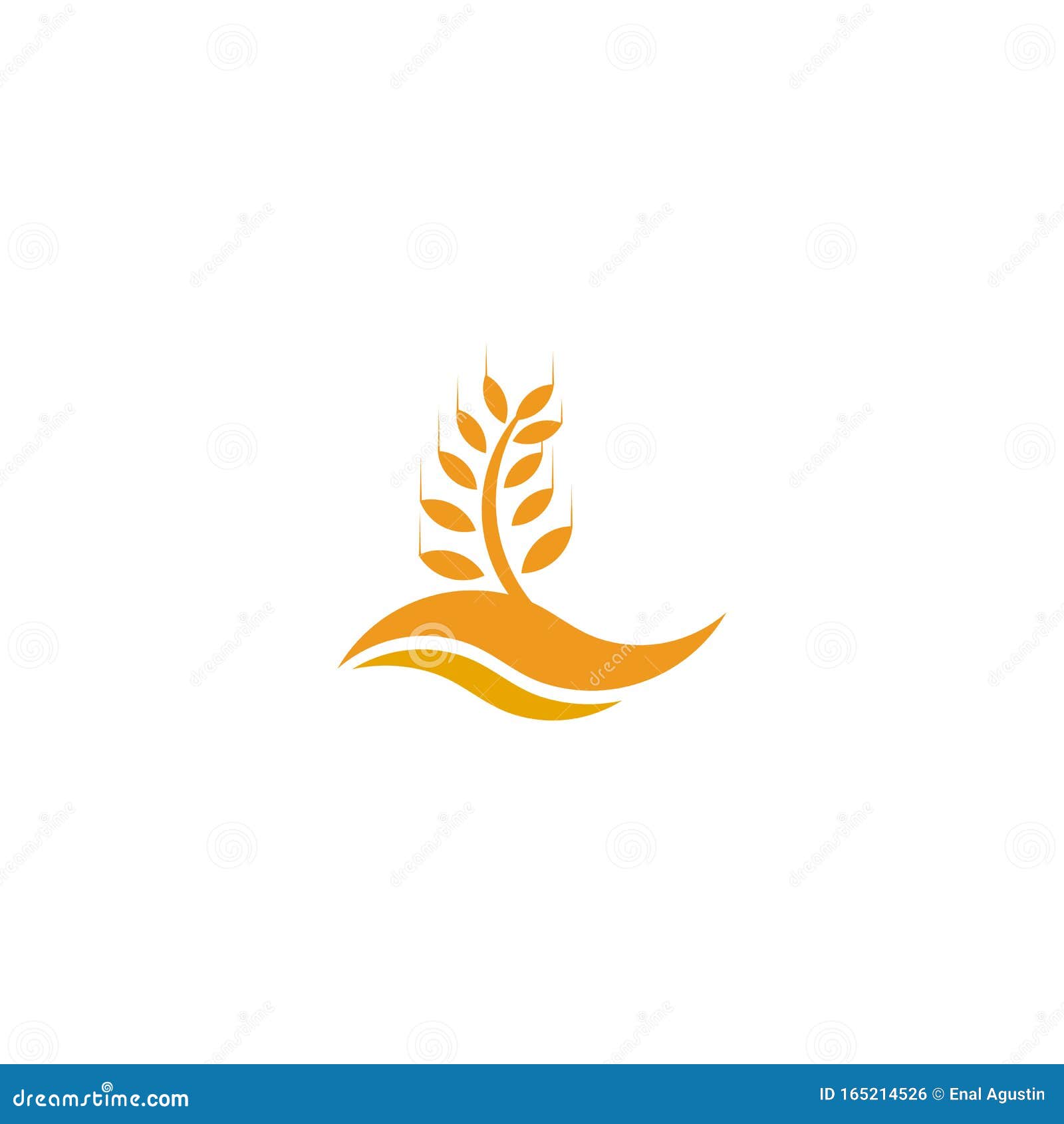 Agriculture Wheat Leaf Icon Logo Design Vector Template Stock