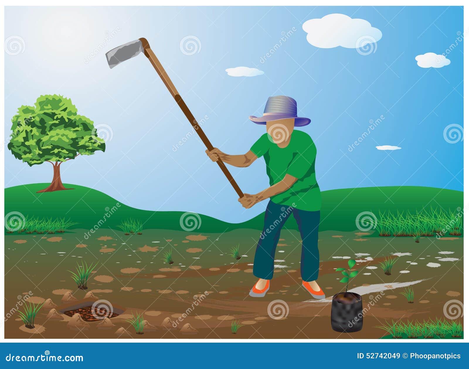 The agriculturist stock vector. Illustration of rice - 52742049
