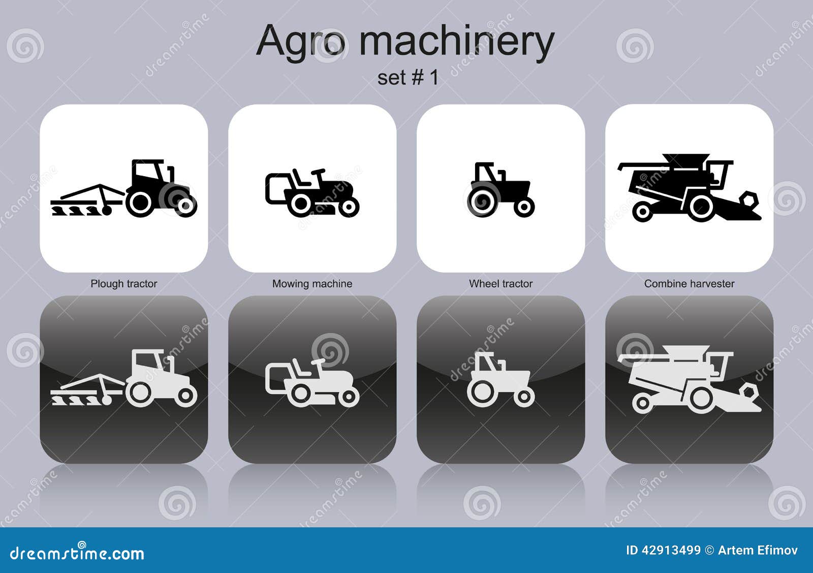 agro machinery icons