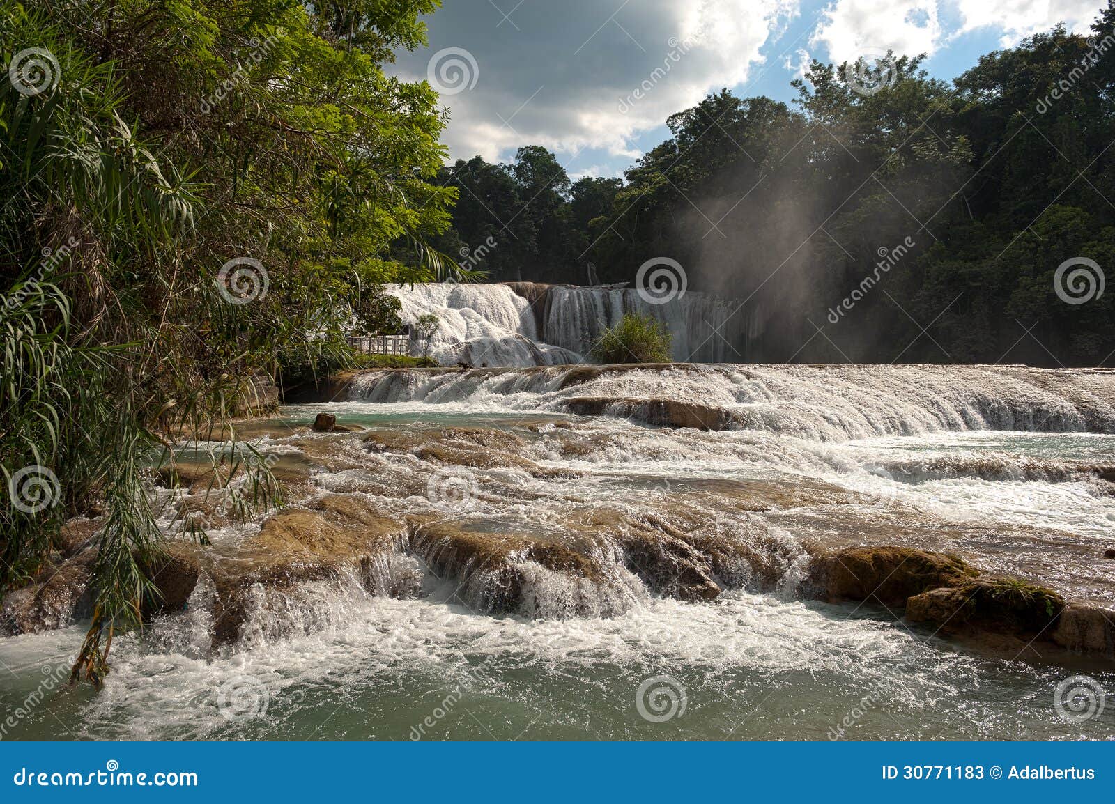 agua azul waterfalls in mexico