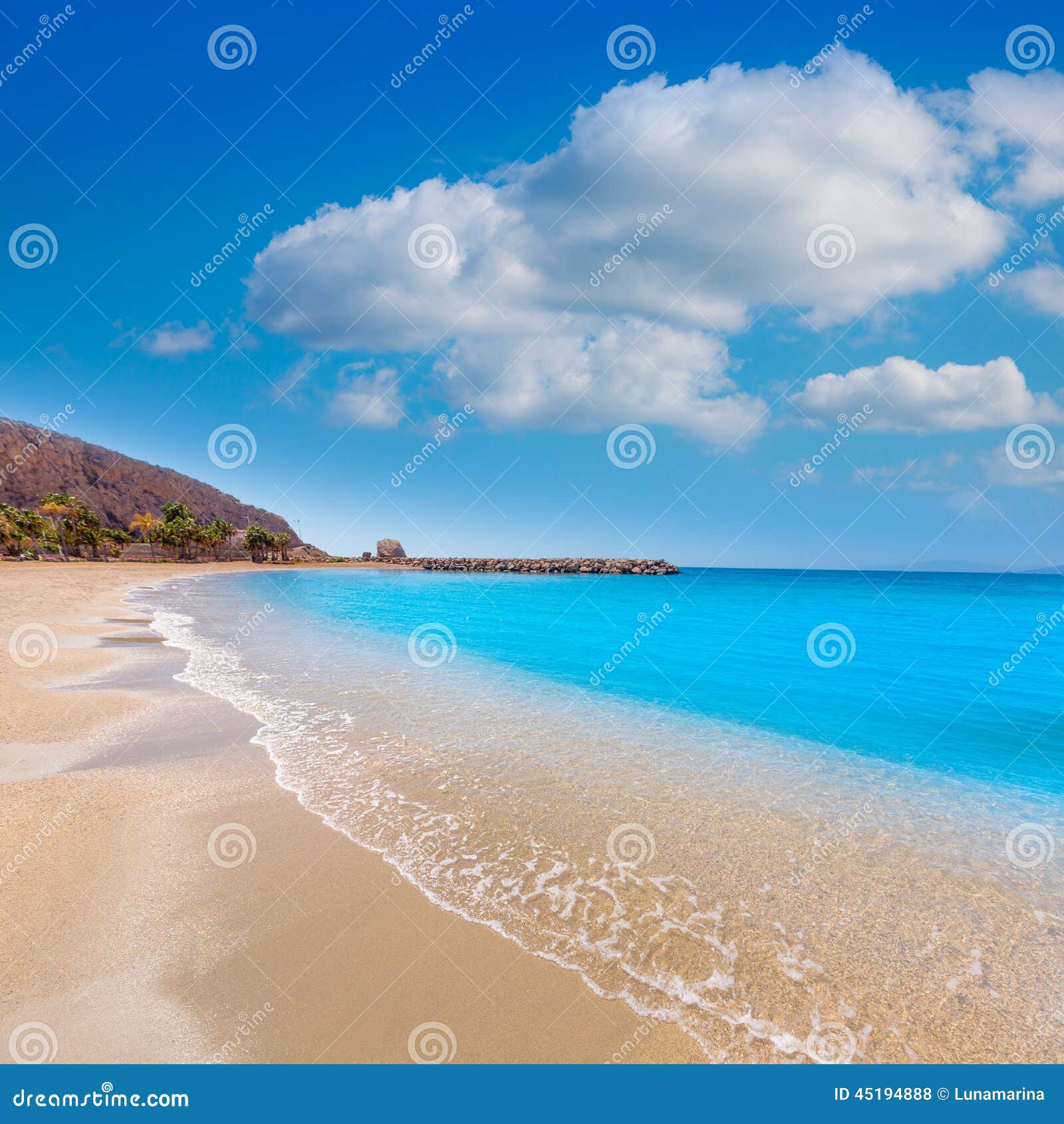 Aguilas Poniente Beach Murcia in Spain Stock Photo - Image of coast ...