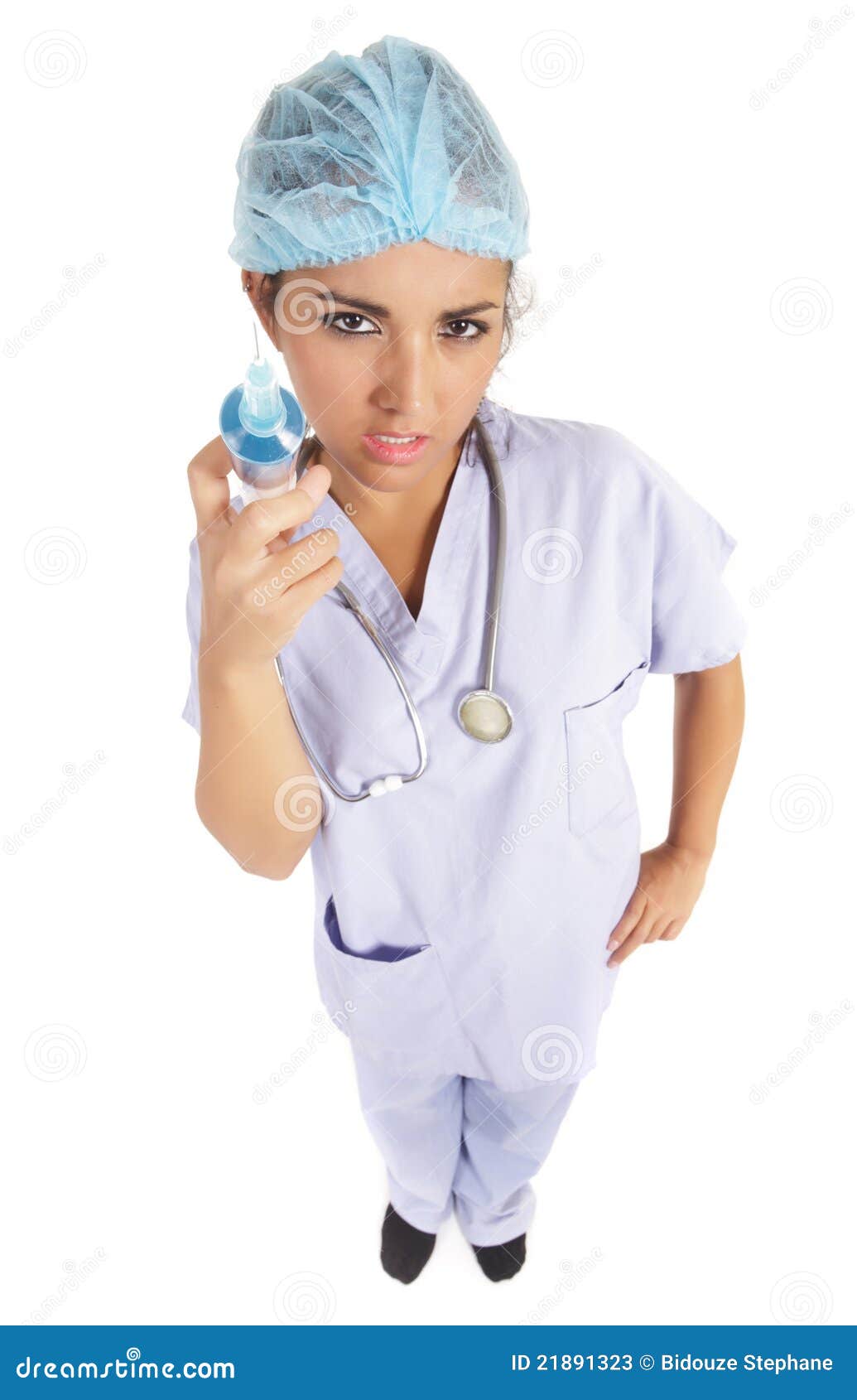 Enfermera Con La Jeringuilla Grande Foto de archivo - Imagen de inyecte,  dosis: 21554720