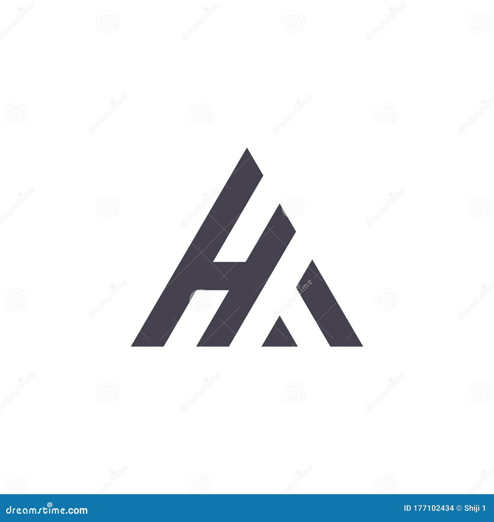 triangle geometric a and h monogram logo  simple minimal modern style logomark  brand logo template