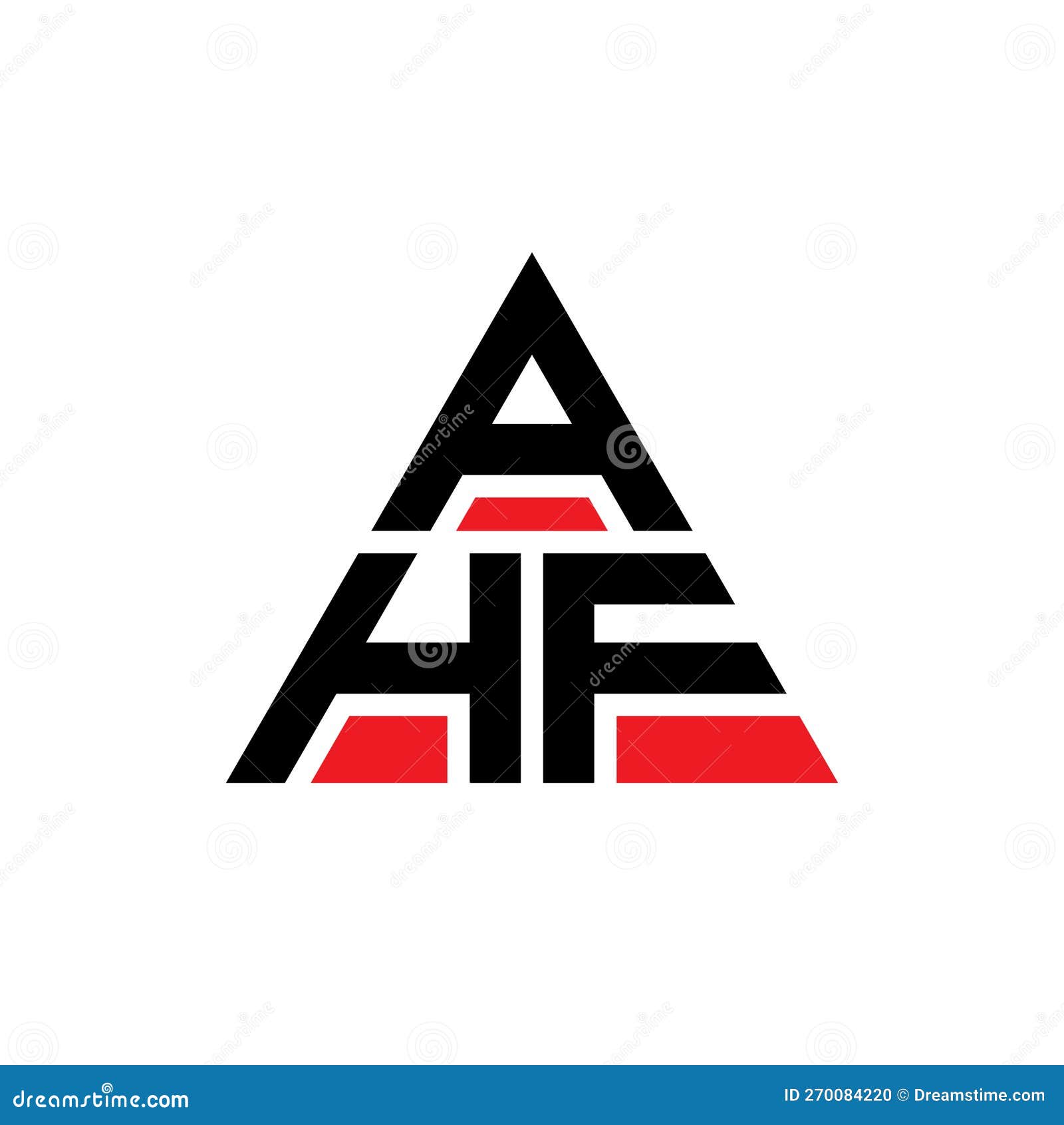 ahf triangle letter logo  with triangle . ahf triangle logo  monogram. ahf triangle  logo template with red