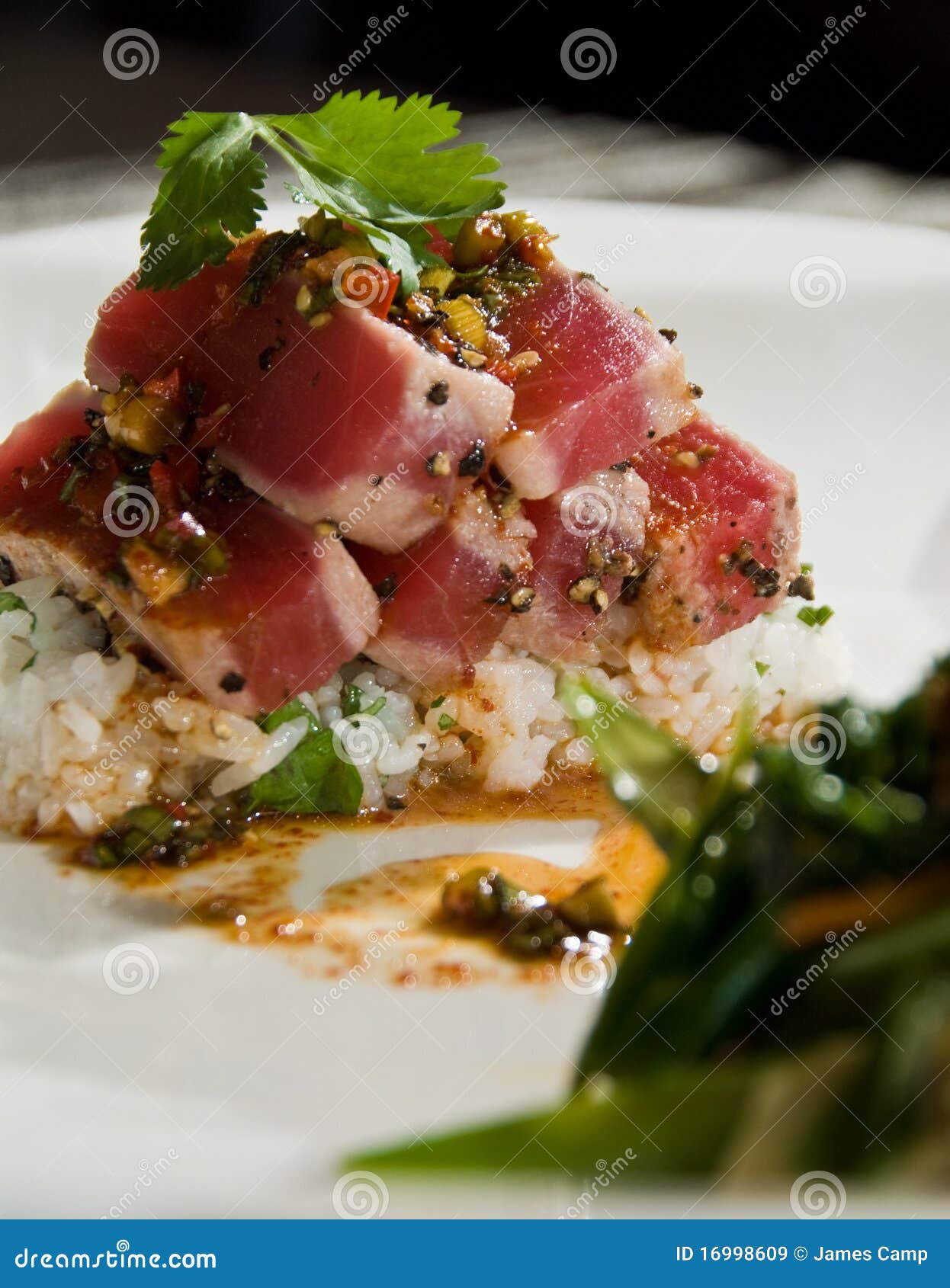Ahi tuna over rice stock image. Image of stir, food, vegetables 16998609