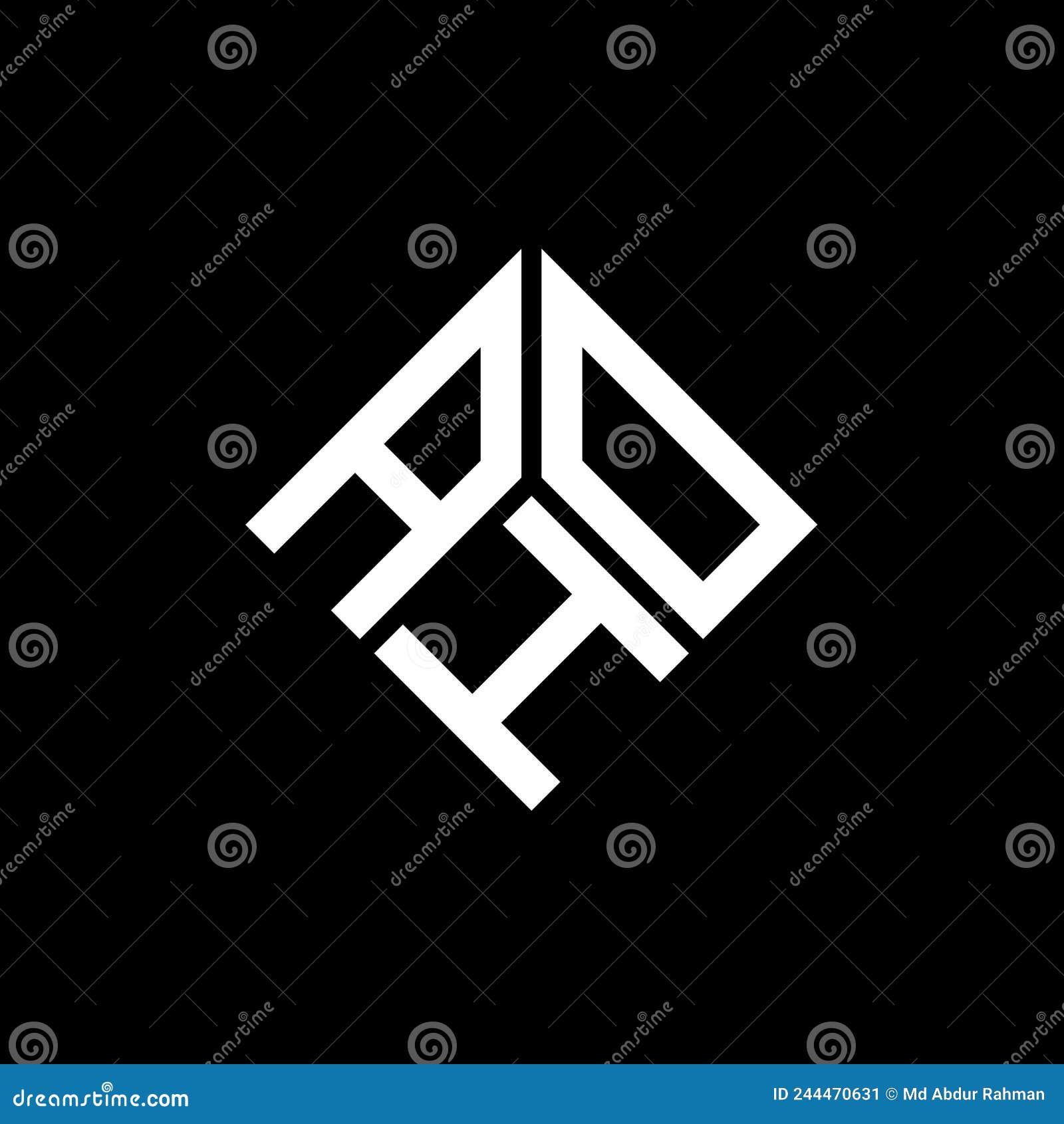 aho letter logo  on black background. aho creative initials letter logo concept. aho letter 