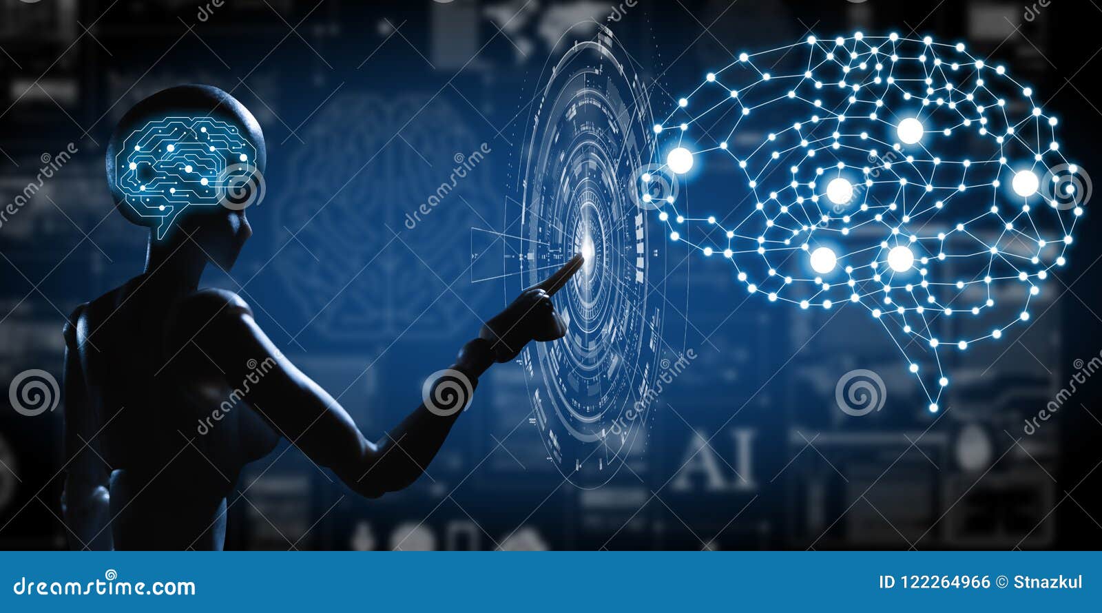 ai, artificial intelligence conceptual of next generation techno