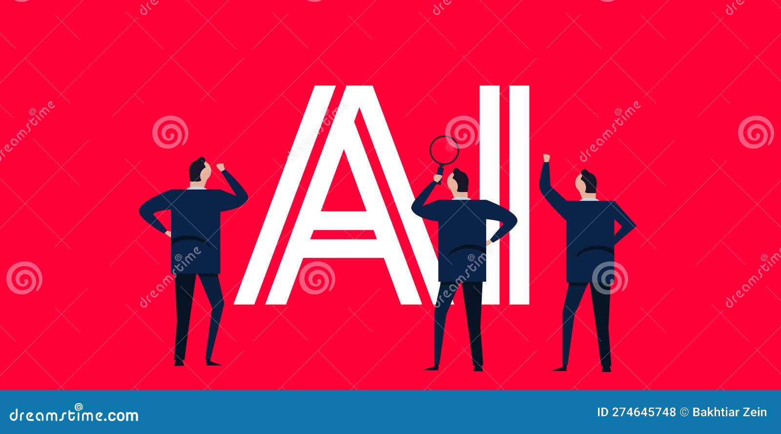 AI Artificial Intelligence Large Big Text Concept Bright Red Color