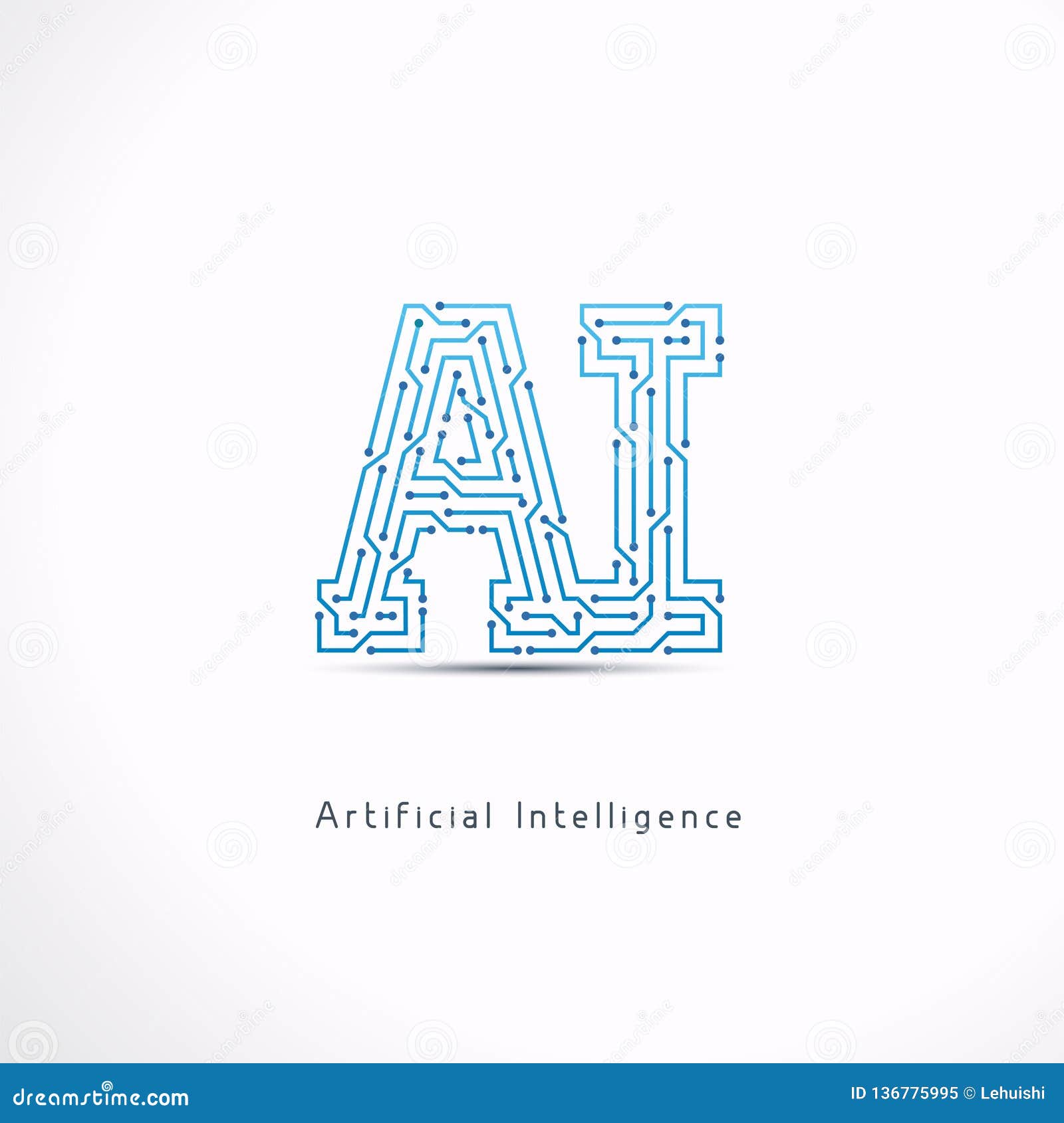 ai artificial intelligence letter logo