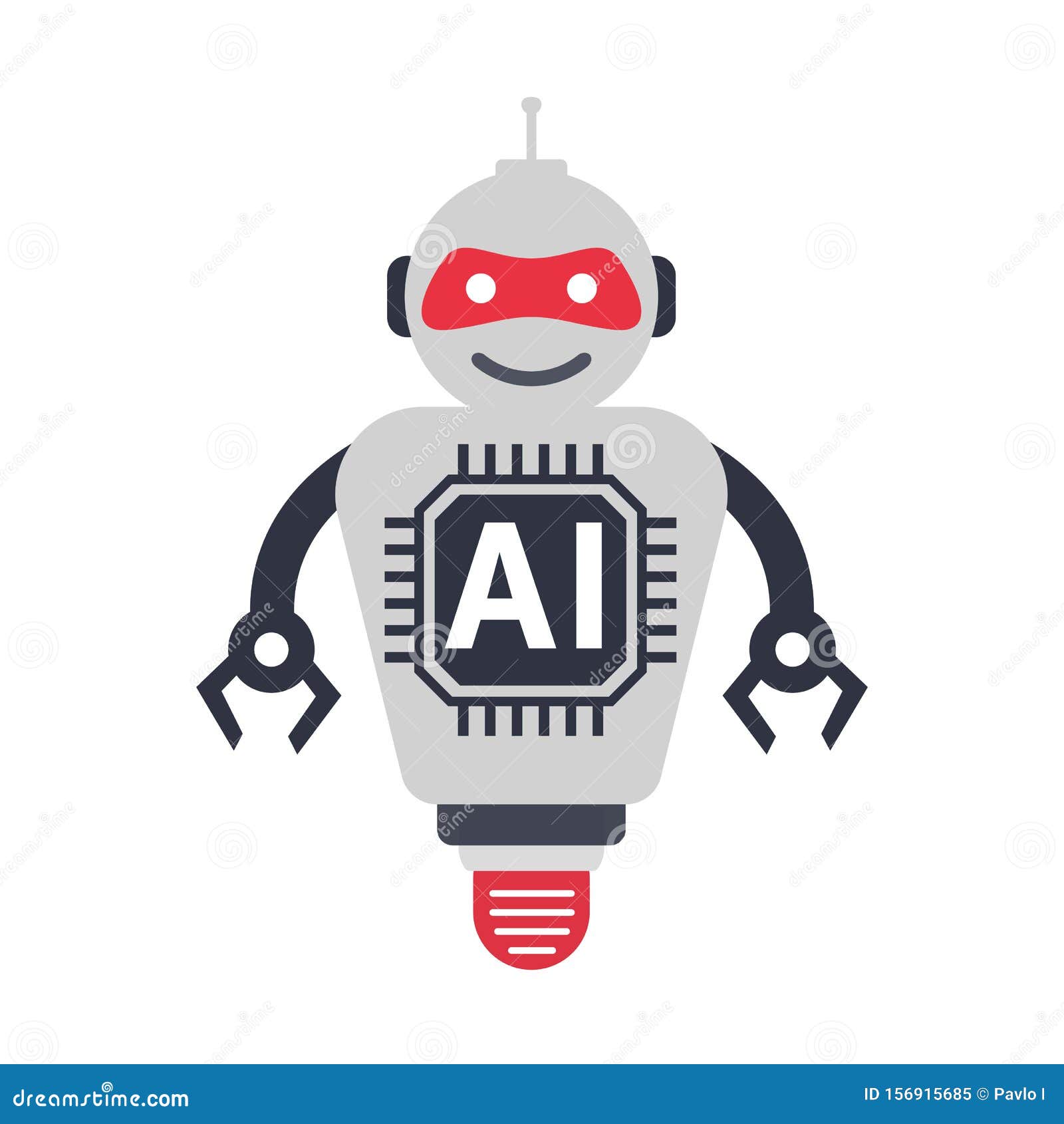 AI Artificial Intelligence Technology Cartoon Robot â€“ Vector Stock  Illustration - Illustration of blue, idea: 156915685