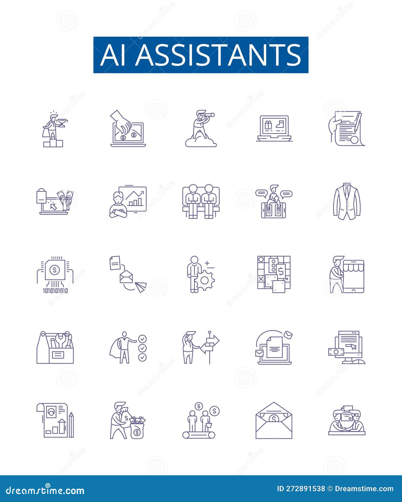 ai assistants line icons signs set.  collection of ai, assistants, assistants, alexa, siri, cortana, google, home