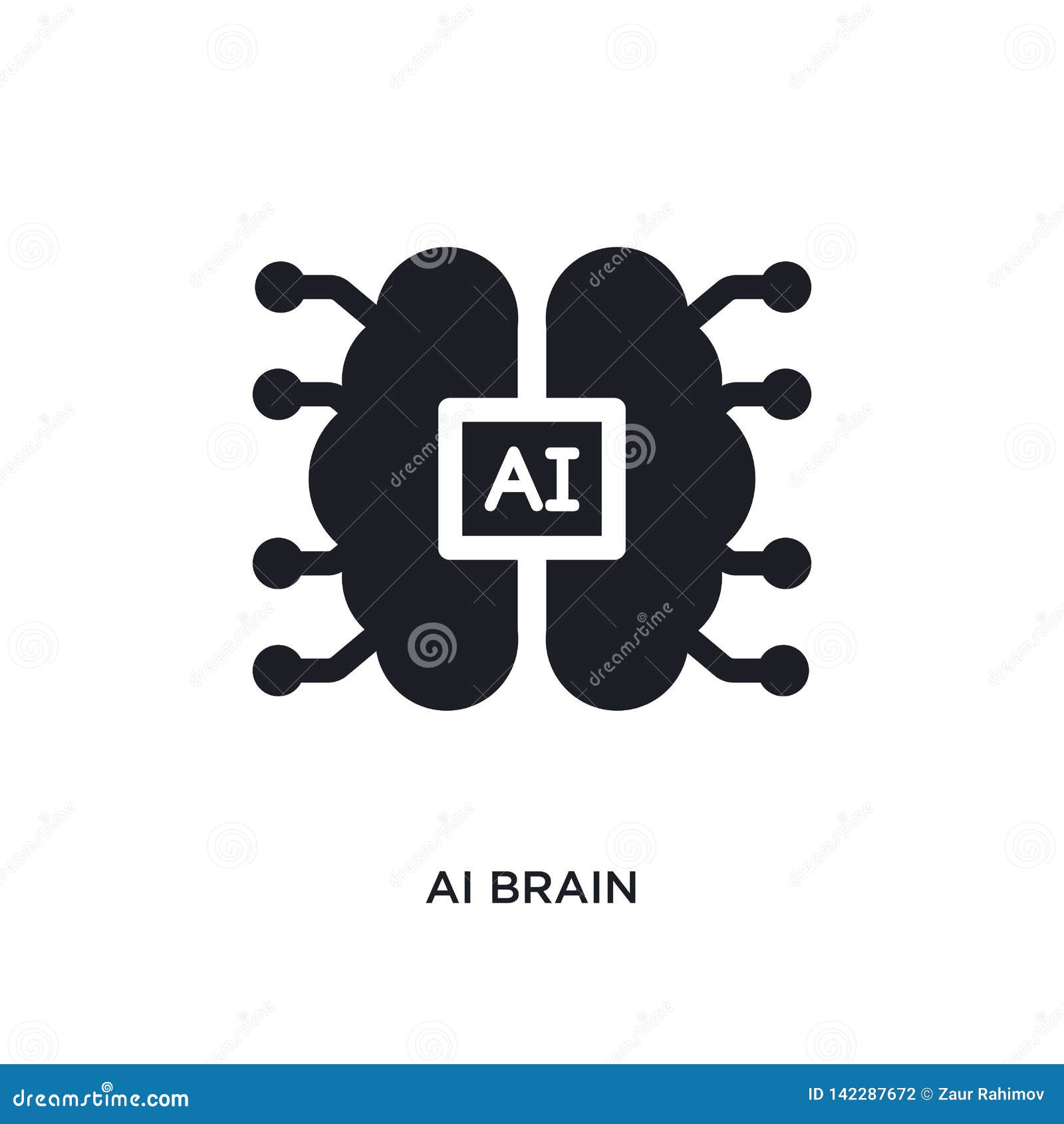 ai brain  icon. simple   from artificial intellegence concept icons. ai brain editable logo sign 