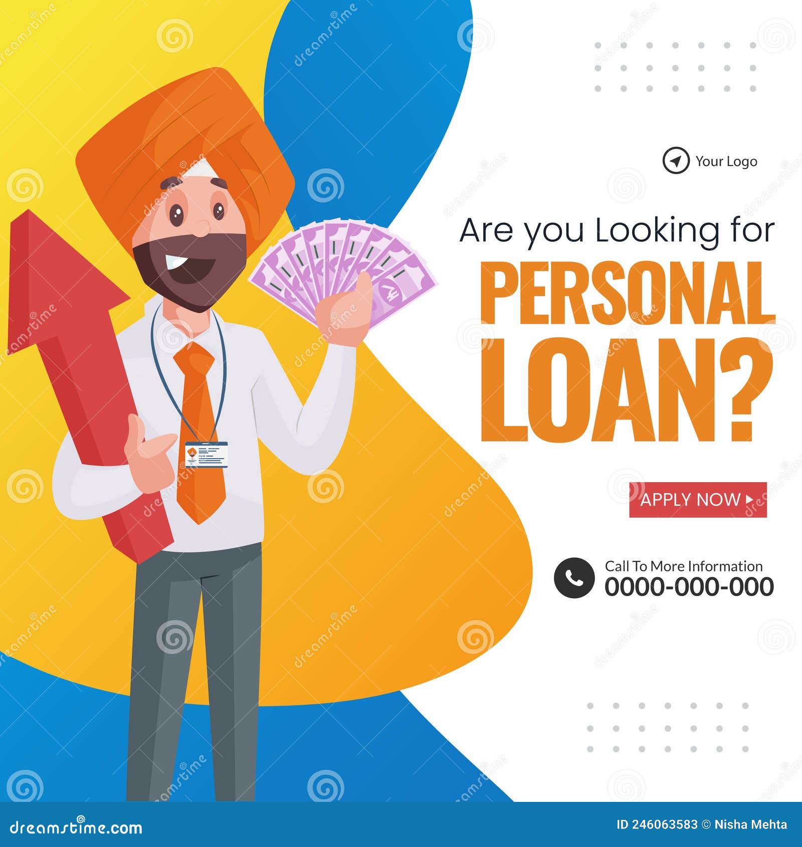Banner Design of Personal Loan Stock Illustration Illustration of