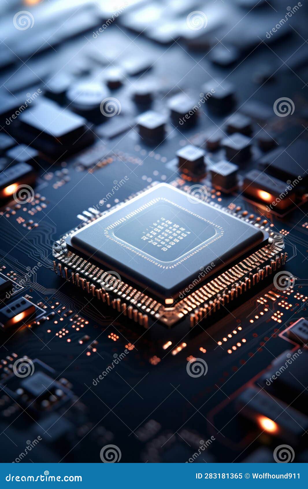 AI Chip Finance in Detail.. AI Generated Stock Illustration